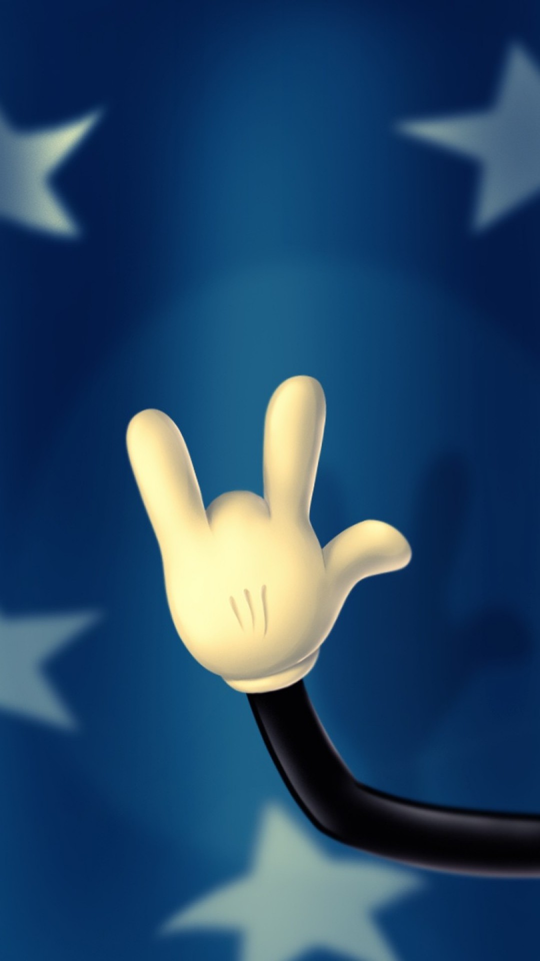 Topolino, Mano, Disney, Stelle, Blu, immagine di sfondo iPhone
