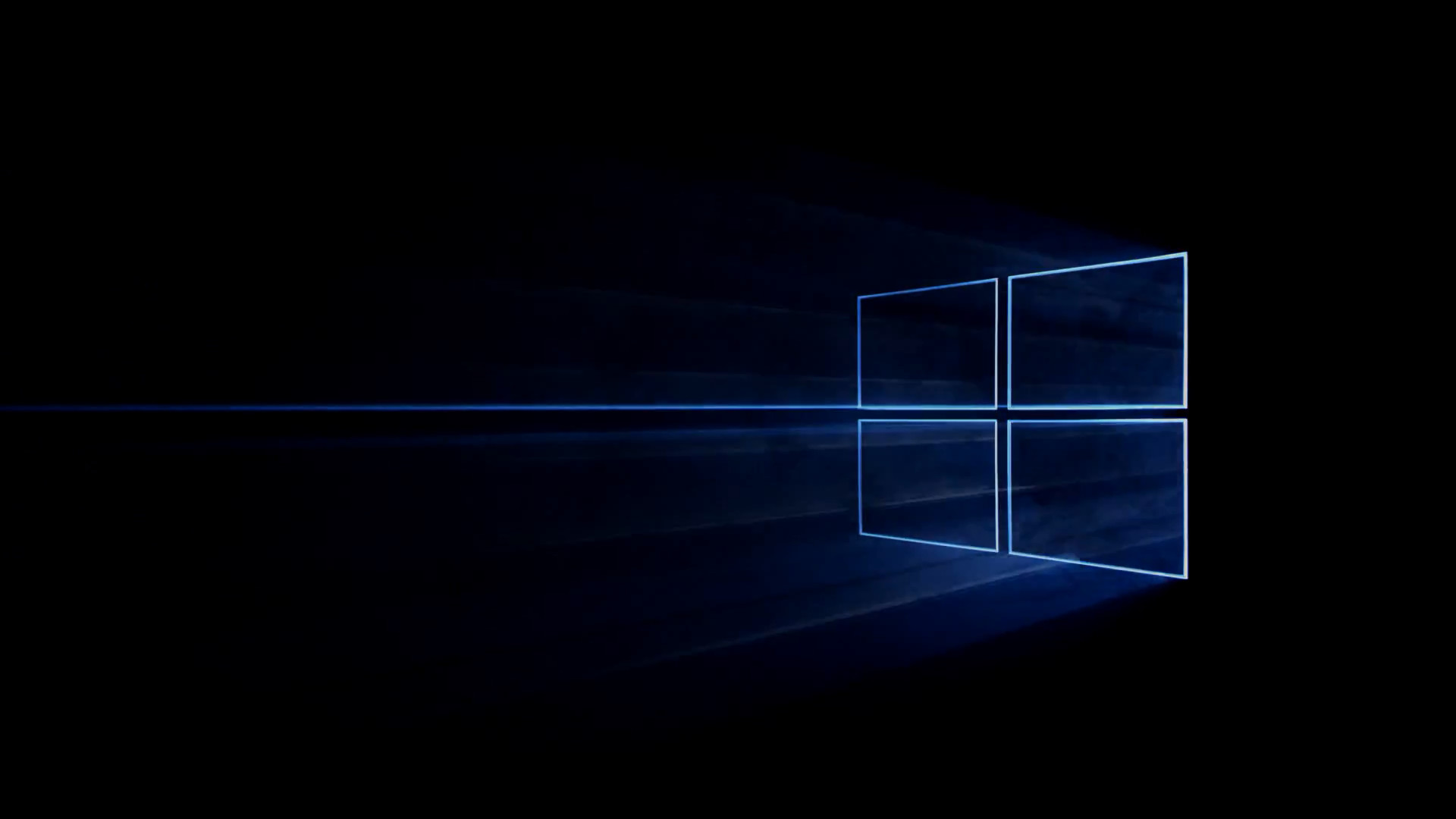 Windows 10 Hero, Logo Windows, Sfondo nero, Luce blu, 16:9 Full HD, wallpaper widescreen