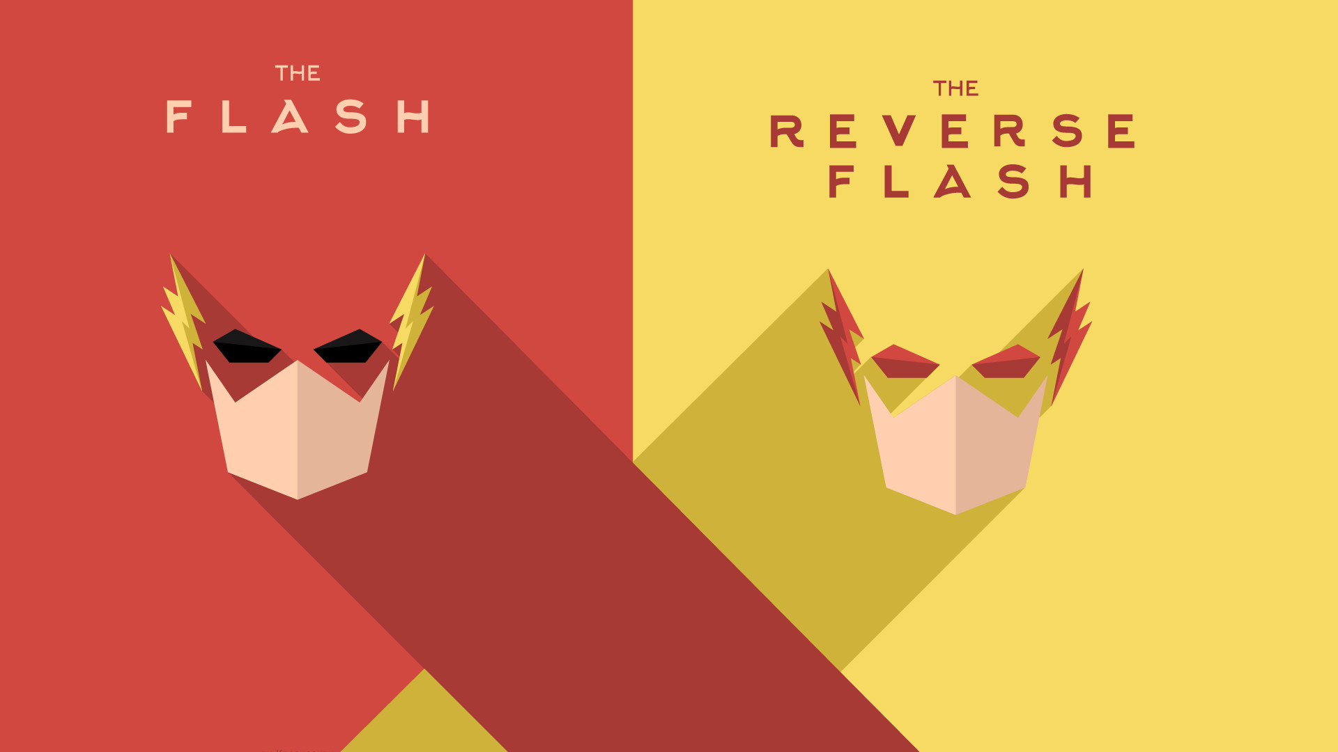 Flash, Reverse-Flash, Minimalismo, Maschere, Full HD, sfondo desktop