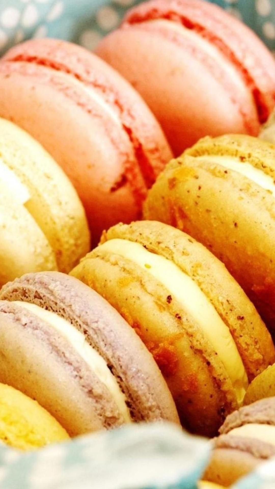 Macarons, Arancione e giallo, Primo piano, Full HD, schermata di blocco iPhone
