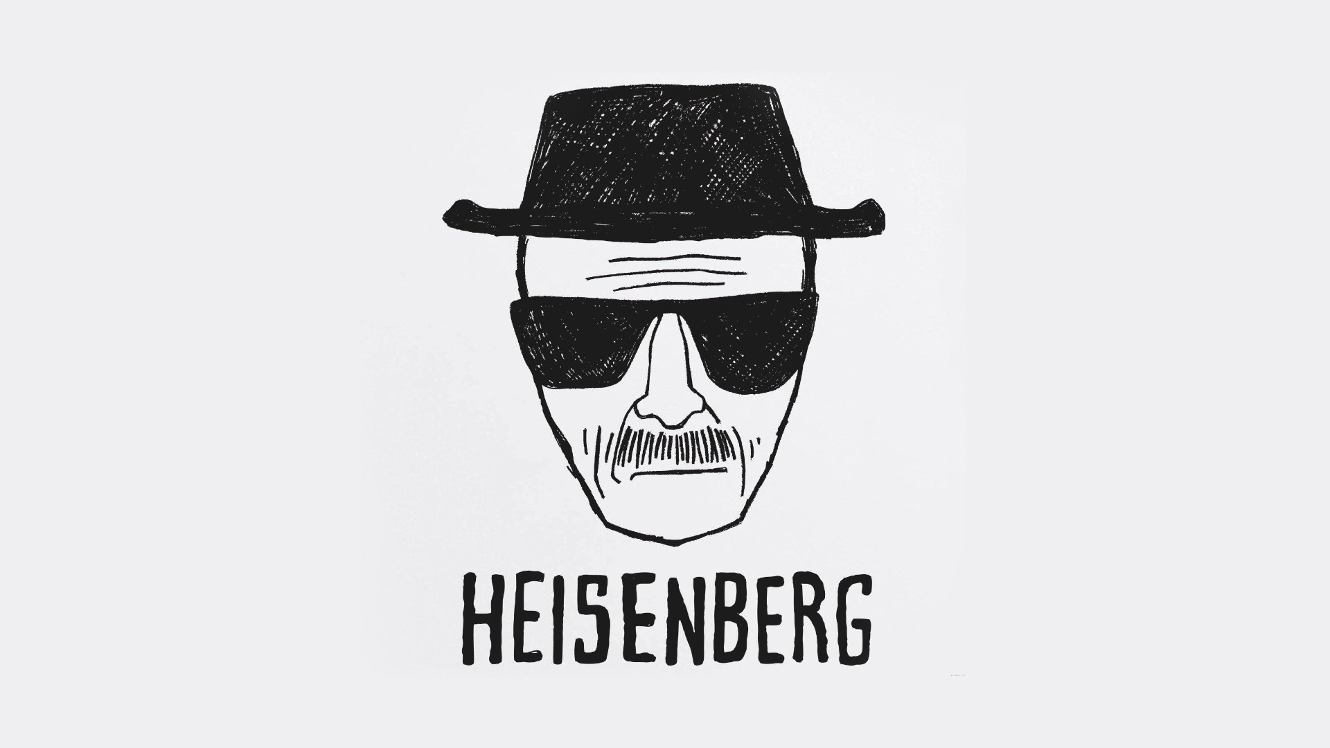 Heisenberg, Breaking Bad, Schizzo, Sfondo bianco, 1920x1080, wallpaper desktop