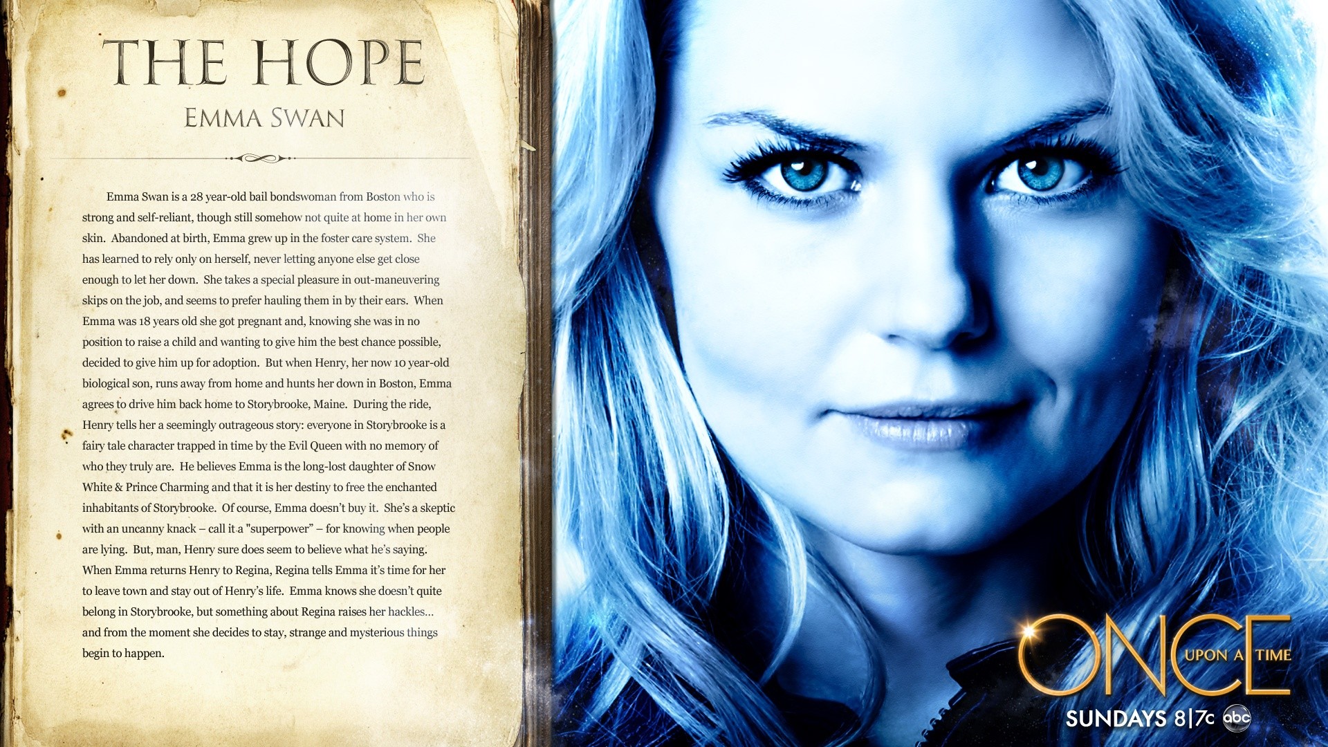 Emma Swan, Jennifer Morrison, C'era una volta, The Hope, Primo piano, wallpaper desktop Full HD