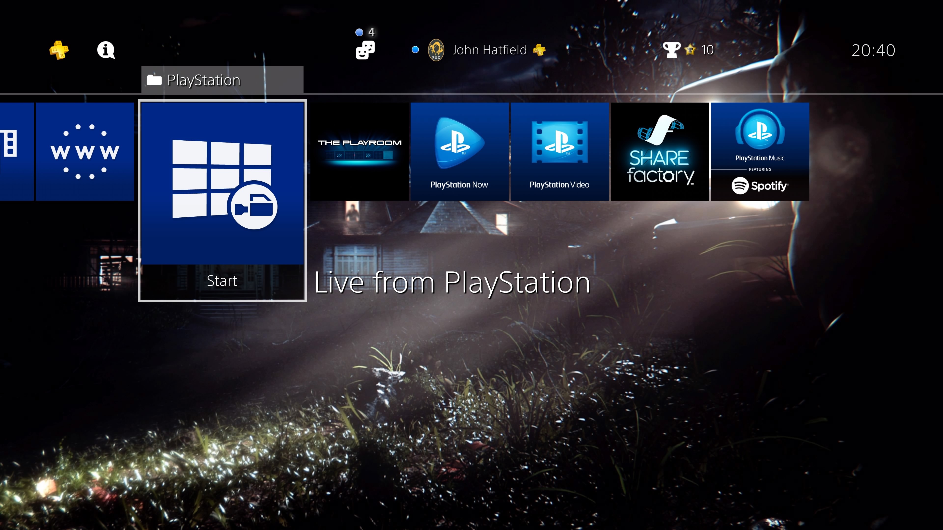 PlayStation 4, Schermata home, Interfaccia, 3840x2160, sfondo per PC