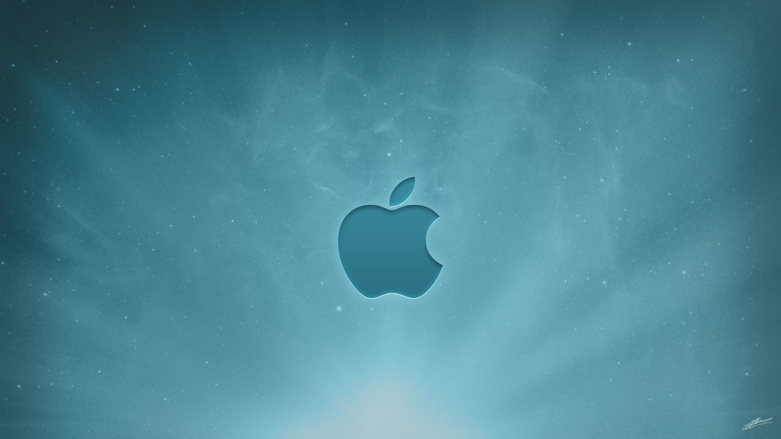Logo Apple, Azzurro, Raggi, sfondo per MacBook