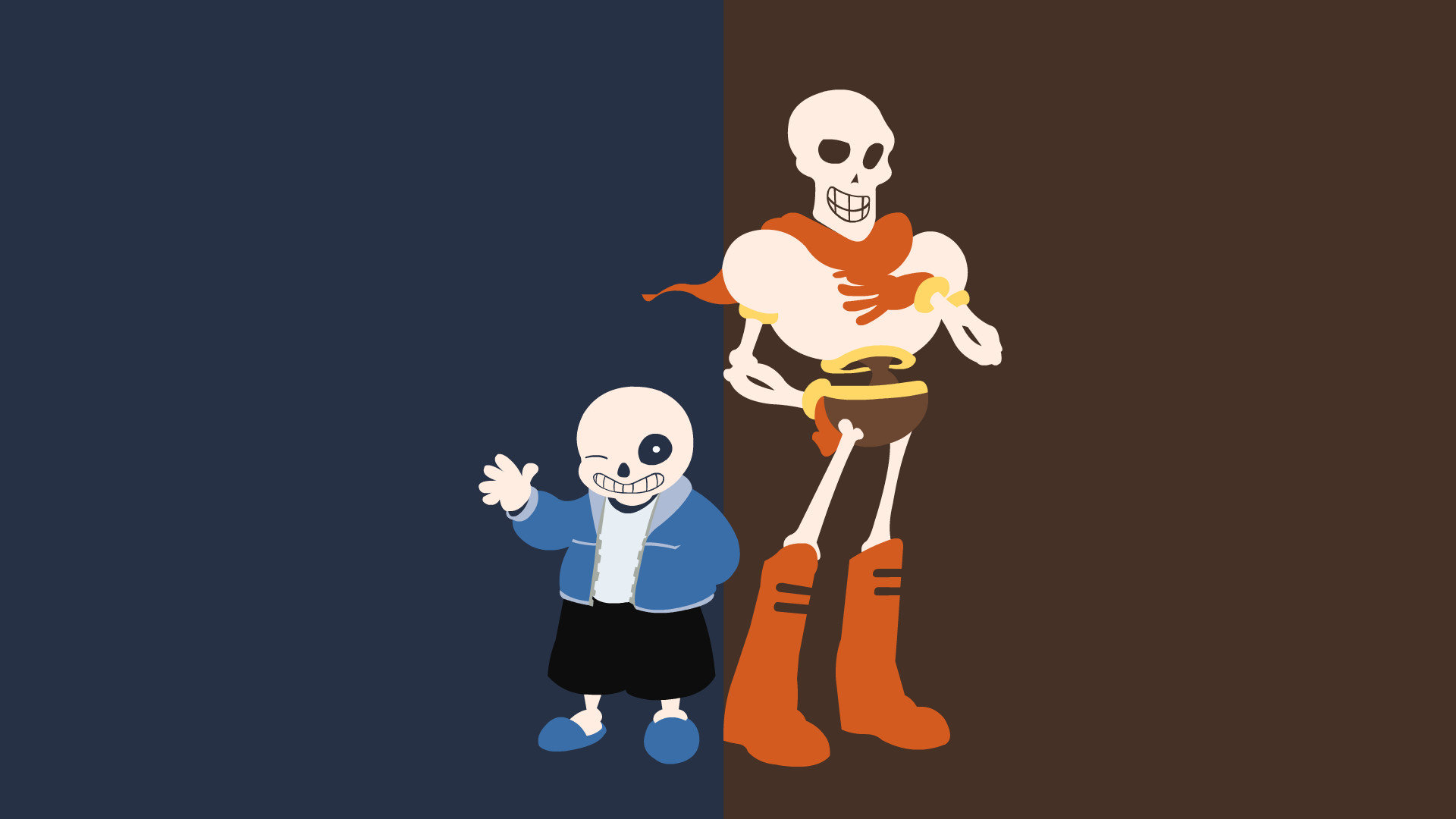 Sans, Papyrus, Undertale, Minimalismo, 1920x1080, immagine di sfondo