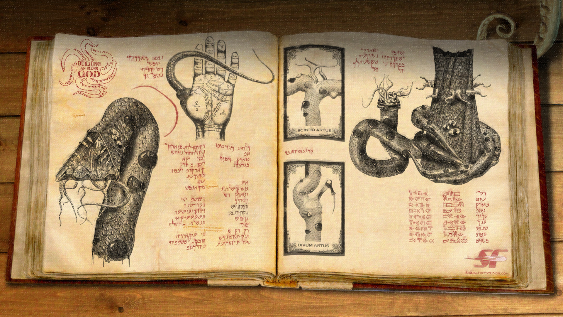 Necronomicon, Libro antico, Illustrazioni, Full HD, sfondo per portatile