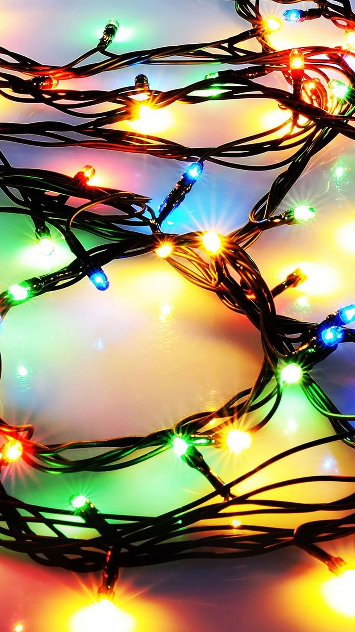 Lucine di Natale, Natale, Multicolore, Luci, wallpaper iPhone 6