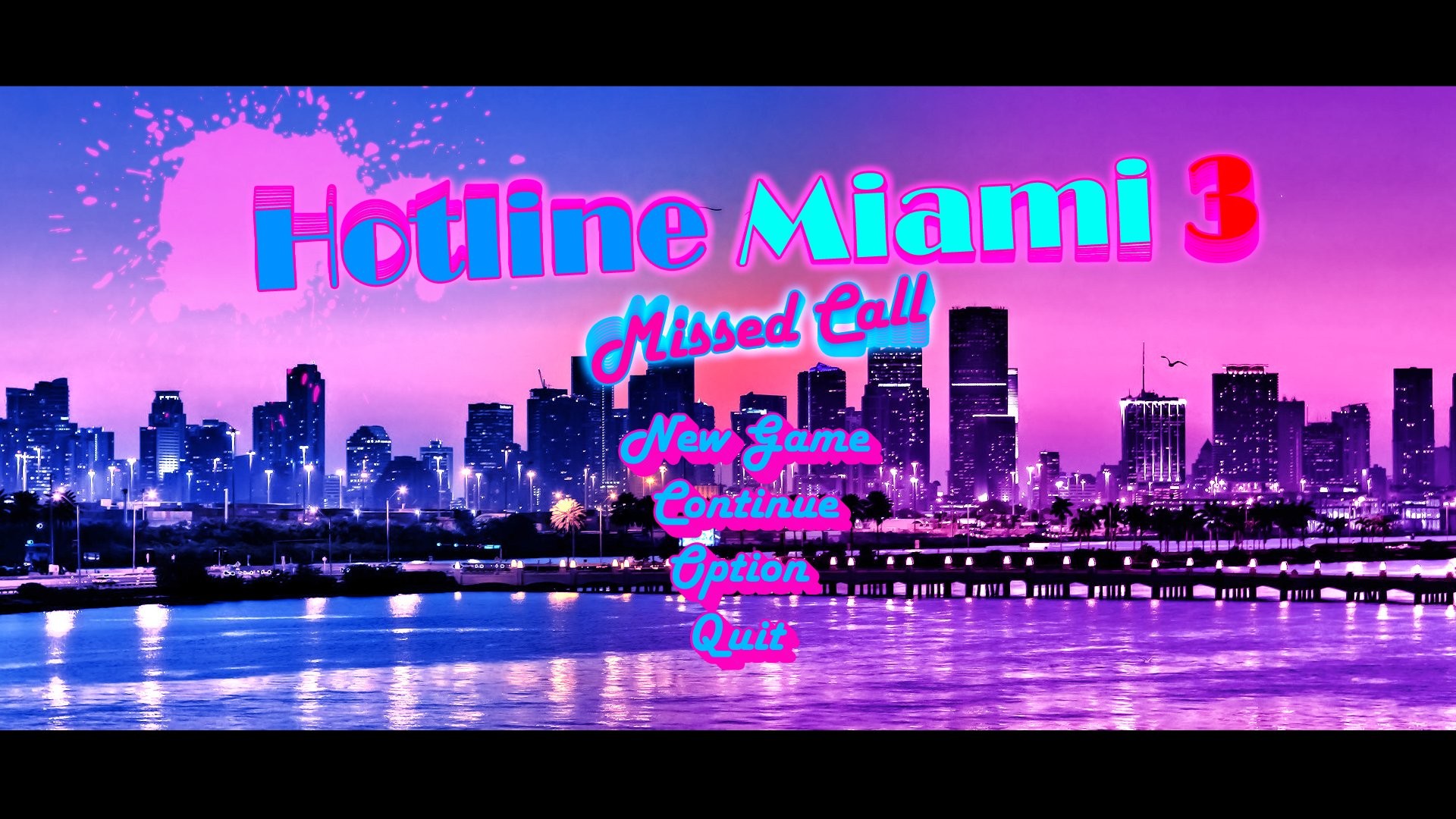 Hotline Miami 3: Missed Call, Menu, Miami di notte, Skyline, Fan art, sfondo desktop 1080p