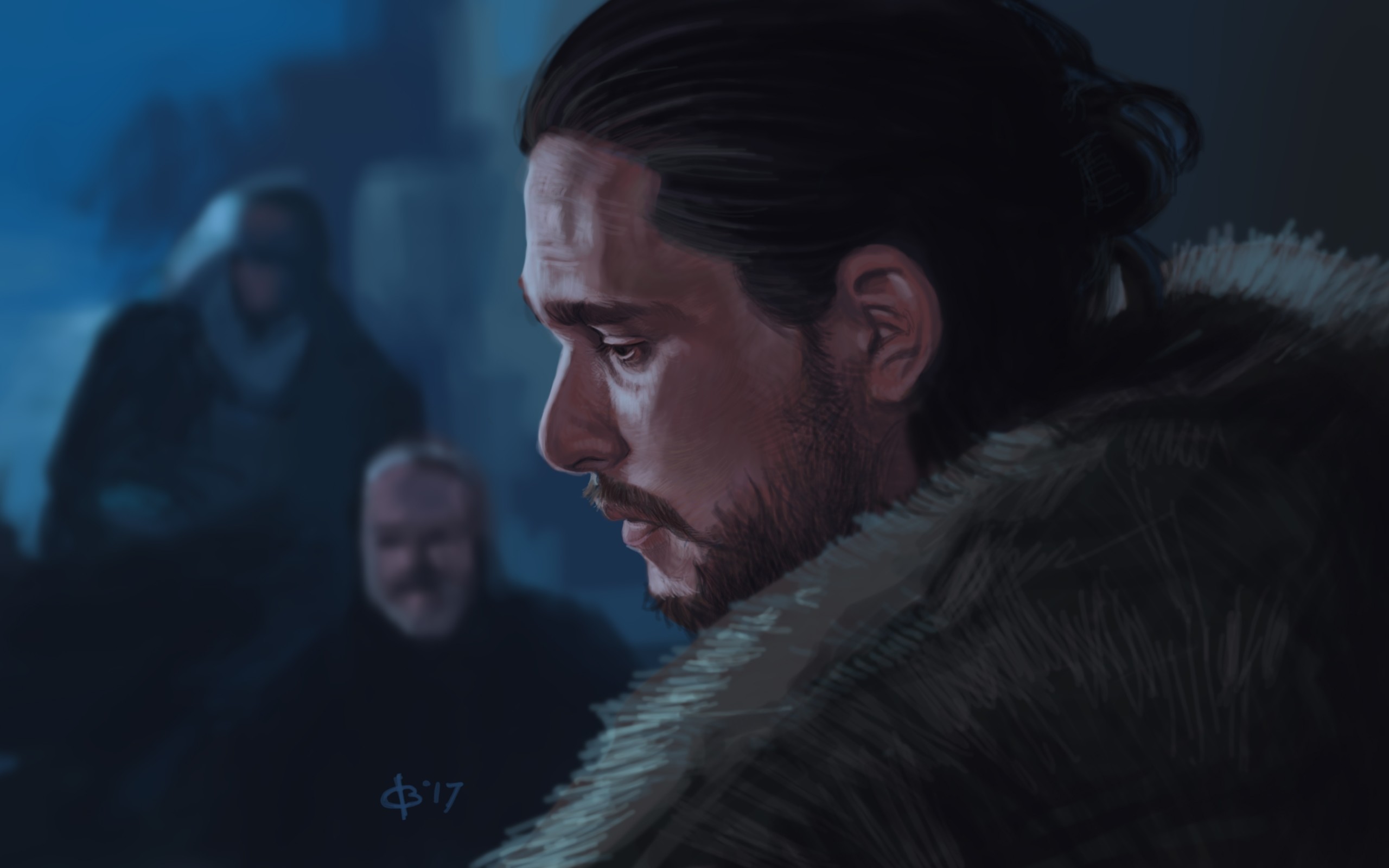 Jon Snow, Samwell Tarly, Il Trono di Spade, Pittura digitale, 2560x1600, sfondo MacBook Pro