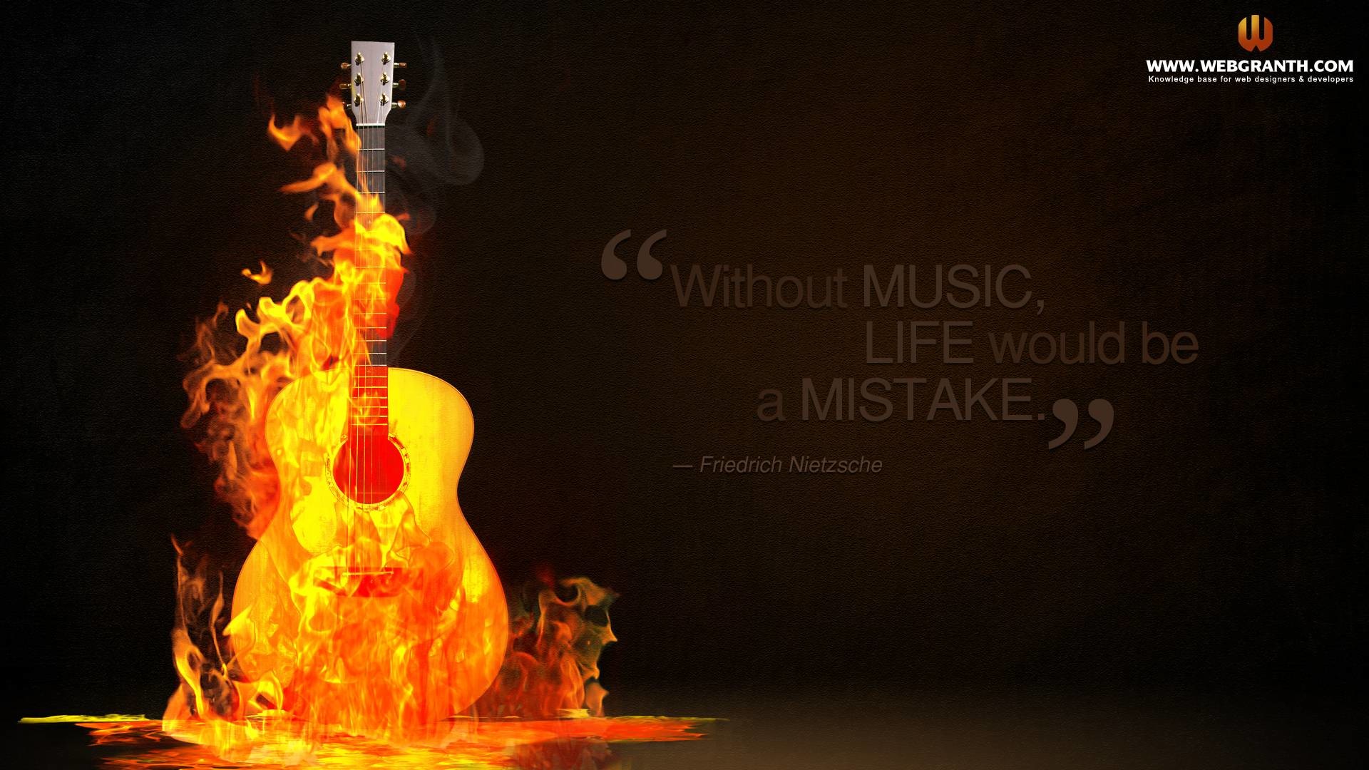 Chitarra in fiamme, Friedrich Nietzsche, Citazione, Musica, 1920x1080, immagine di sfondo