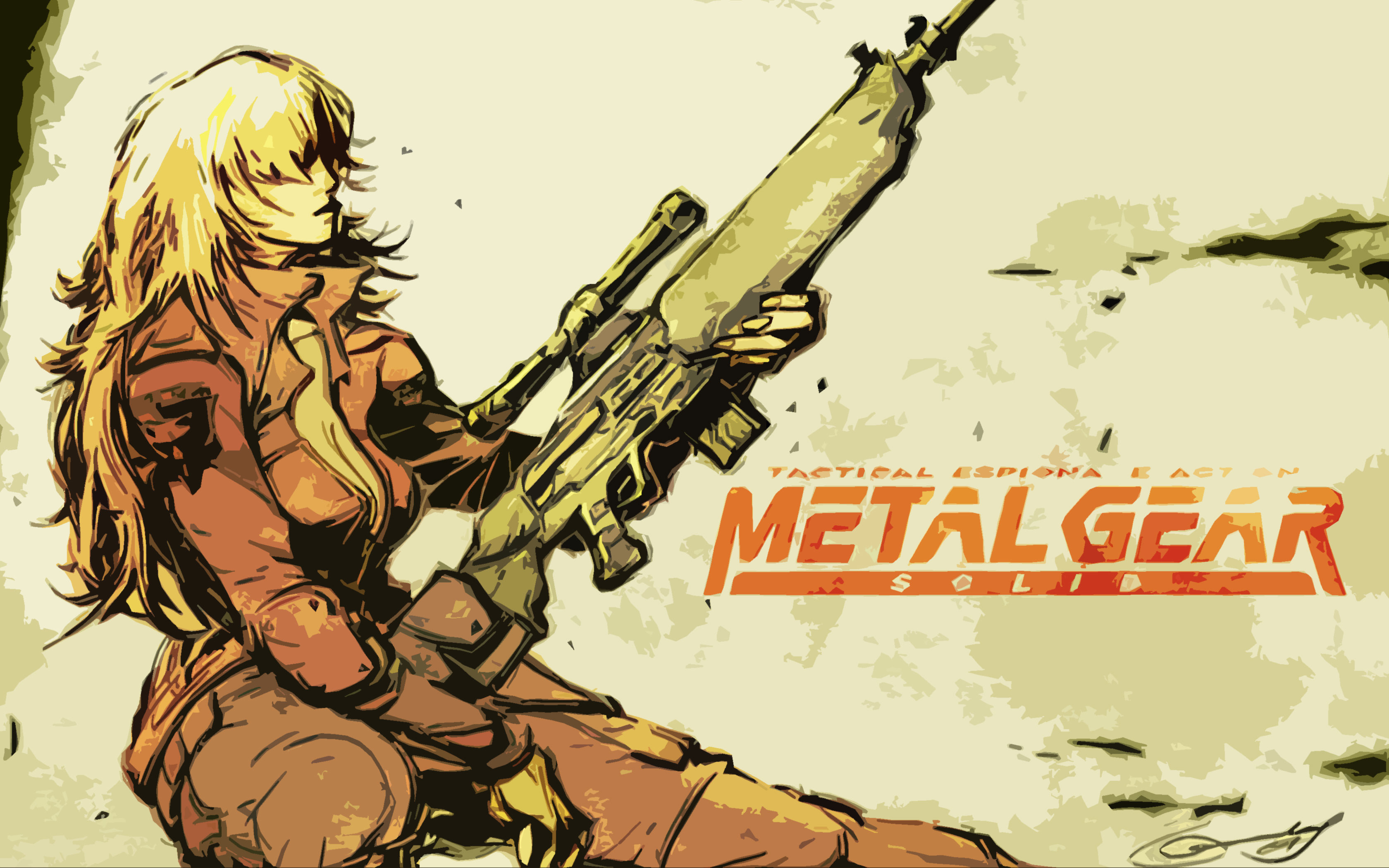 Meryl Silverburgh, Metal Gear Solid, Fucile, Logo, Illustrazione, sfondo MacBook Air