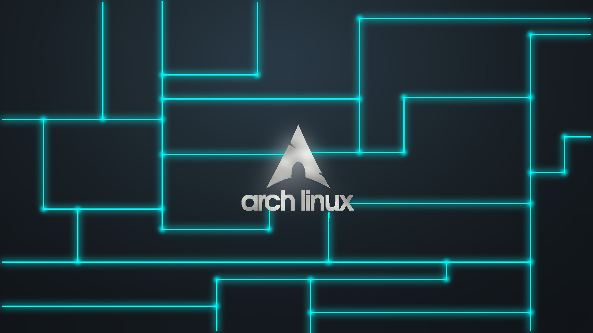 Arch Linux, Circuito, Logo, Azzurro neon, Full HD 1080p, sfondo desktop