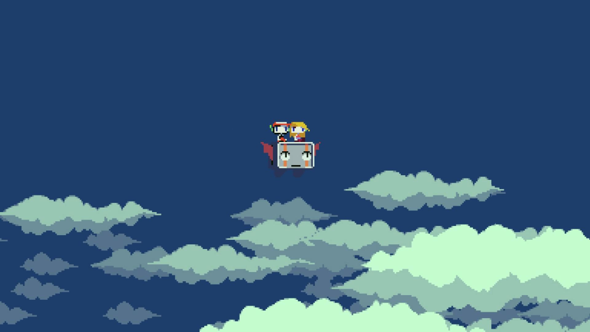 Pixel art, Nuvole, Cielo, Robot, 1920x1080, immagine di sfondo
