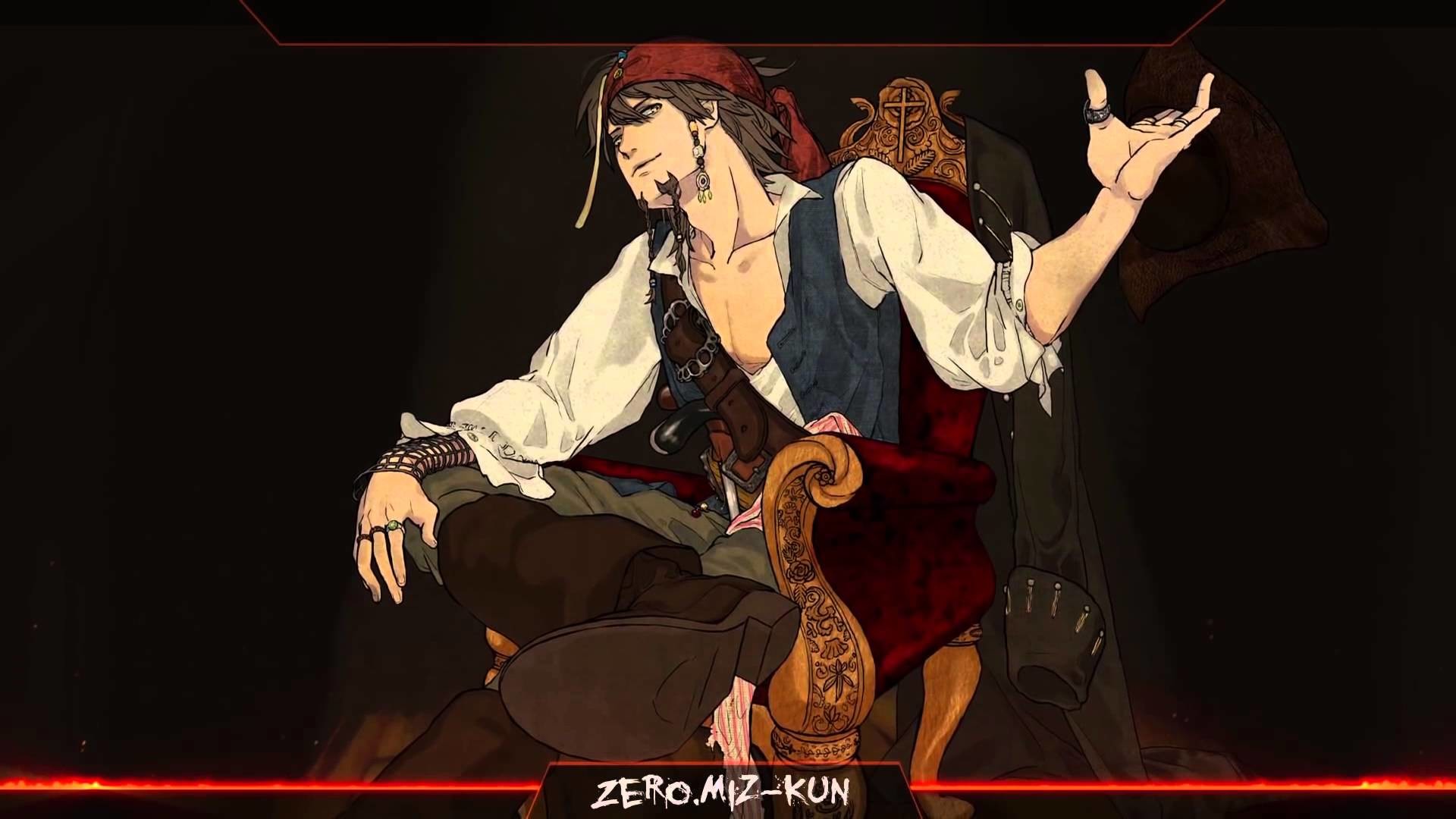 Jack Sparrow, Fan art, Trono, Anime, Full HD, sfondo per PC