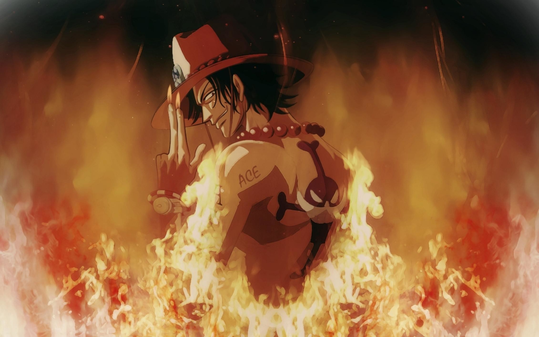 Portgas D. Ace, One Piece, Fuoco, Anime, 2262x1414, sfondo MacBook Pro