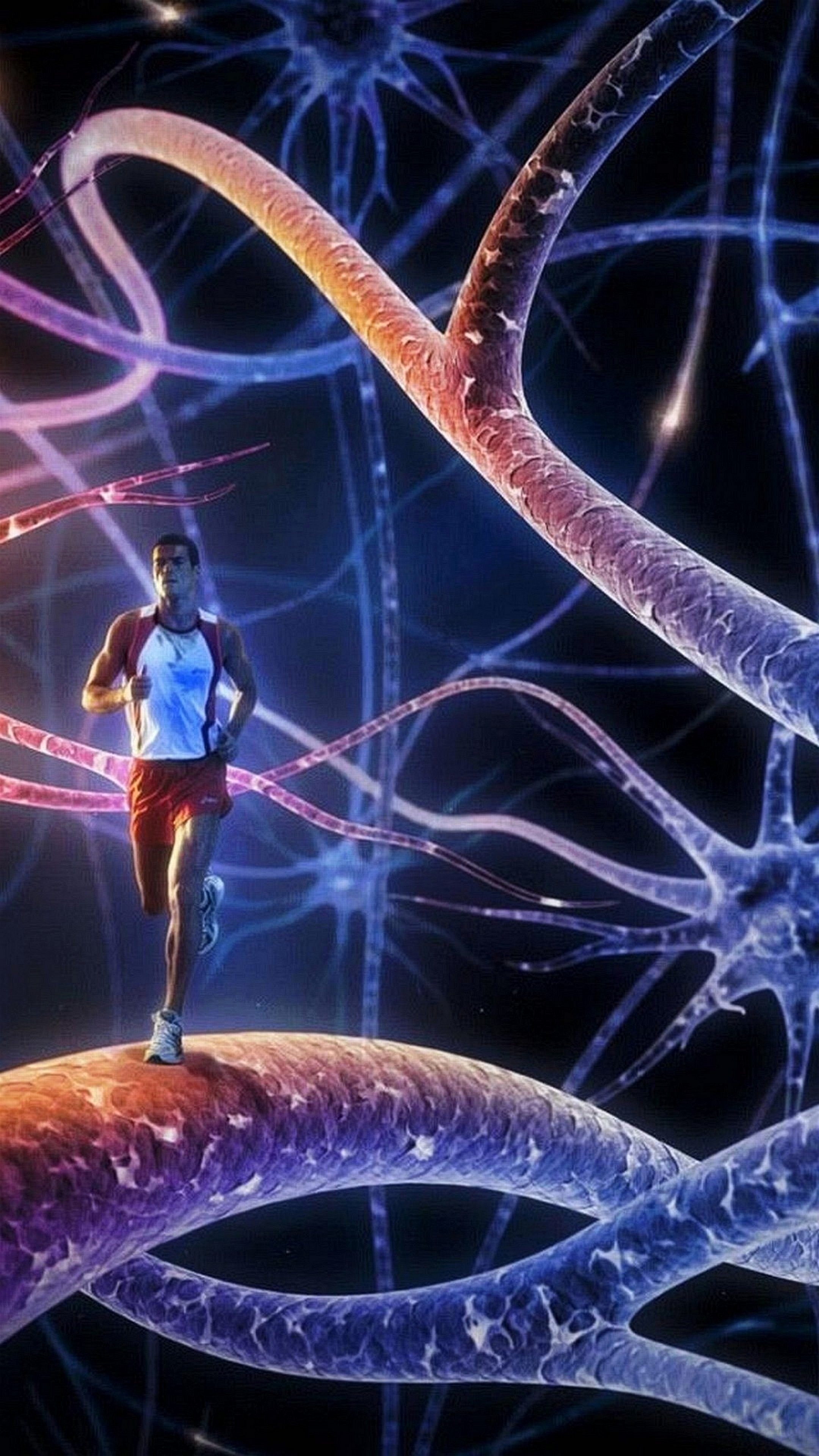 Neuroni, Corridore, Fantascienza, Arte digitale, sfondo per desktop