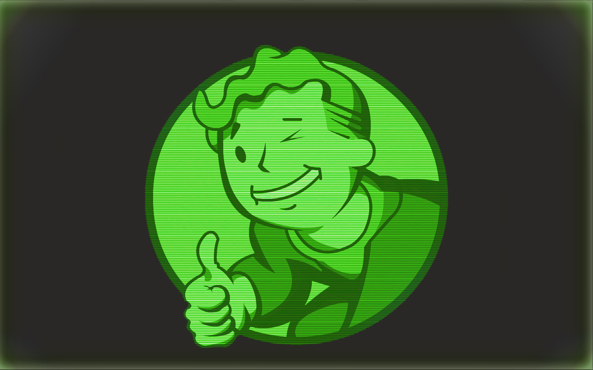 Vault Boy, Fallout, Pollice in su, Verde, 1920x1200, immagine di sfondo