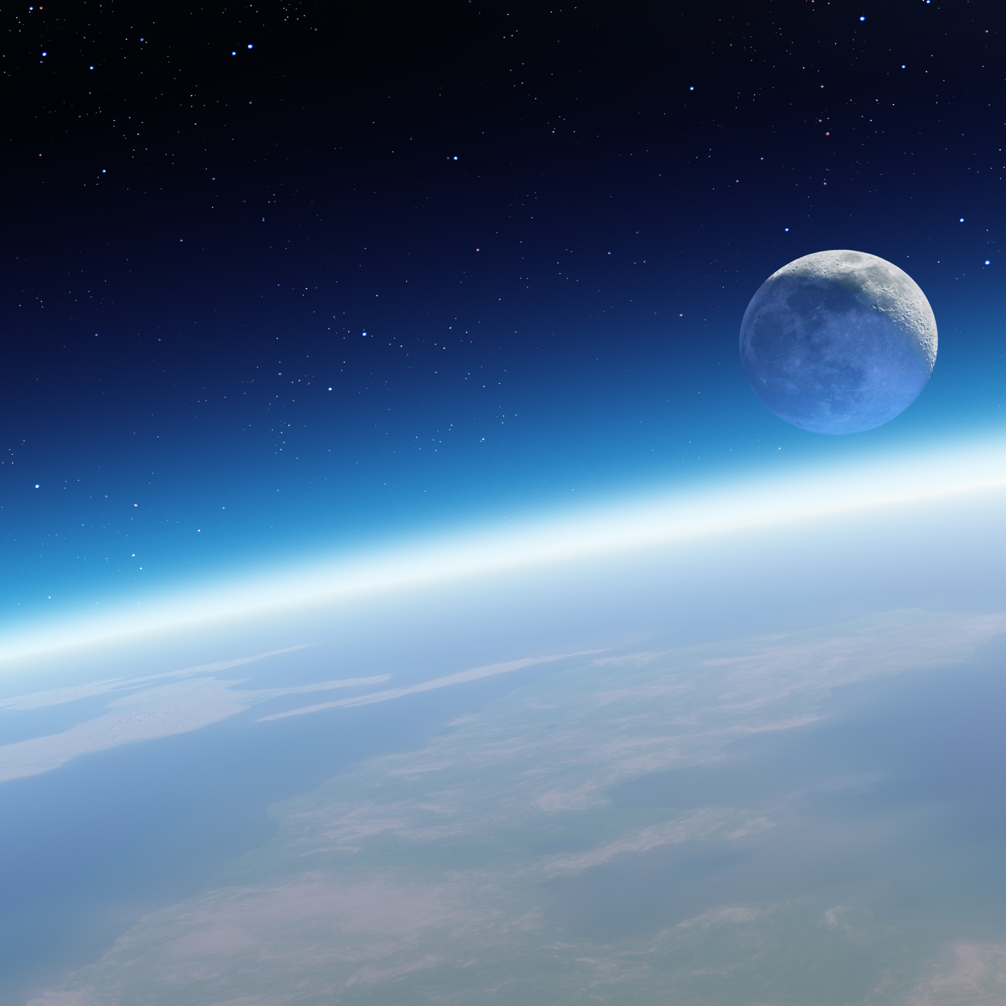 Terra, Luna, Spazio, Orbita, sfondo schermata di blocco iPad