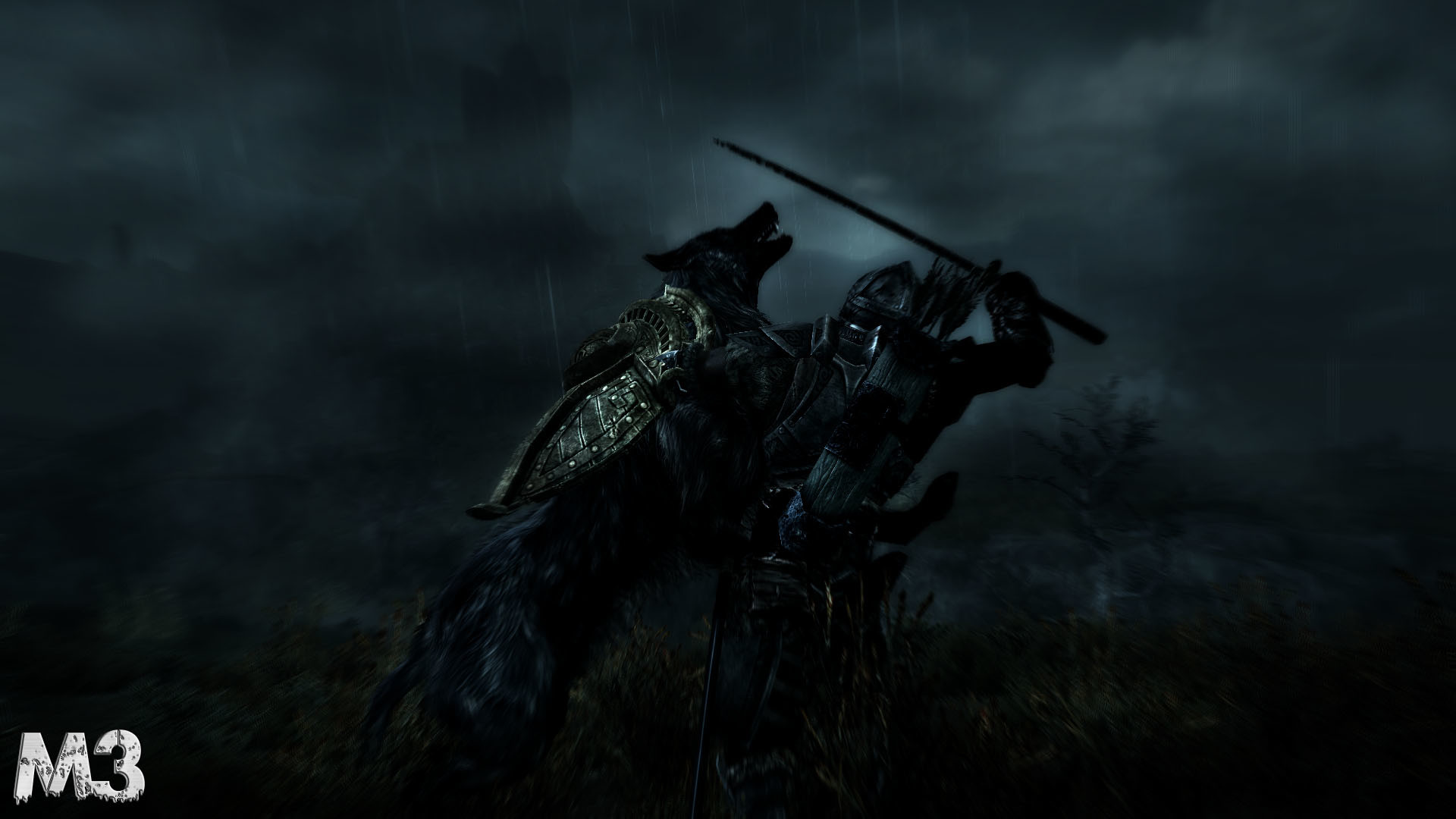 The Witcher 3, Geralt di Rivia, Cavallo, Notte, Full HD 1080p, sfondo desktop