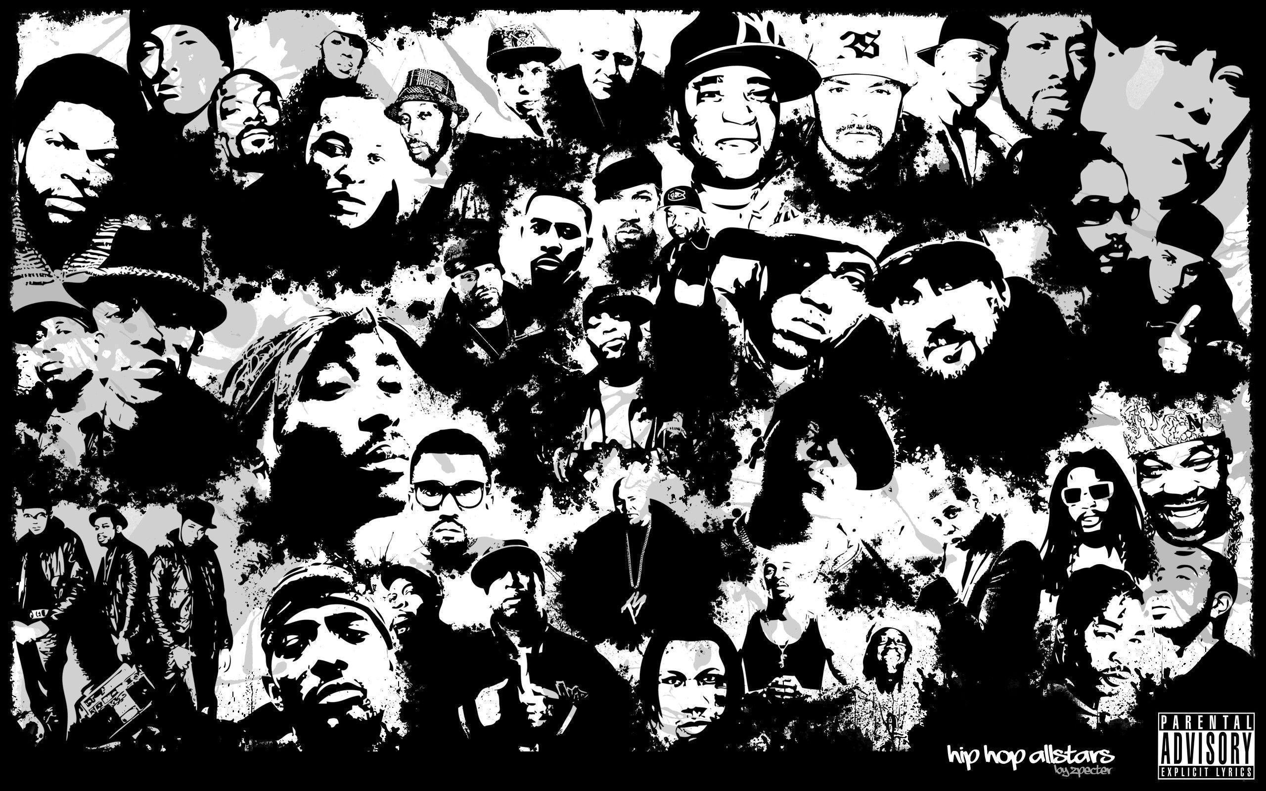 Rapper, Collage, Bianco e nero, Hip hop, 2560x1600, sfondo MacBook Pro