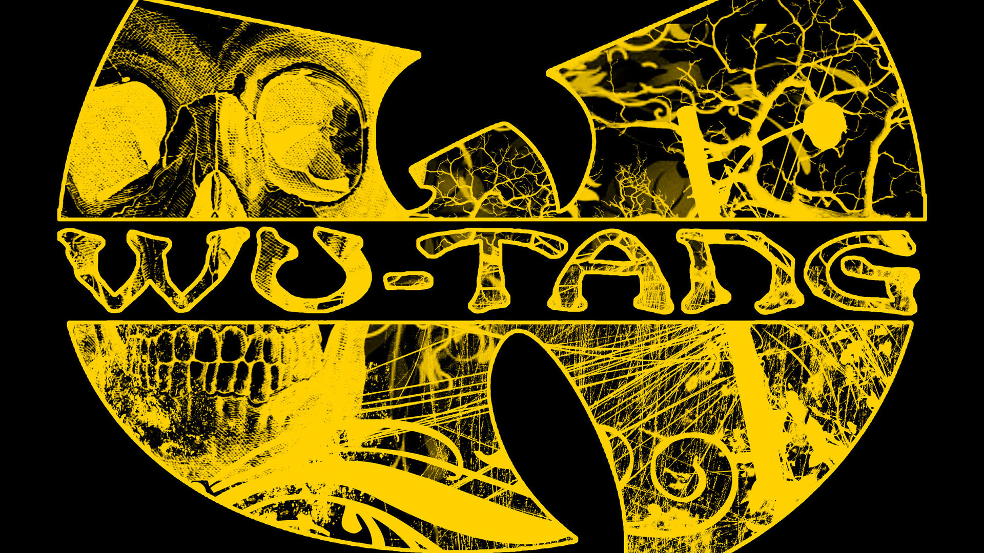 Wu-Tang Clan, Logo, Giallo e nero, 16:9 Full HD, sfondo widescreen