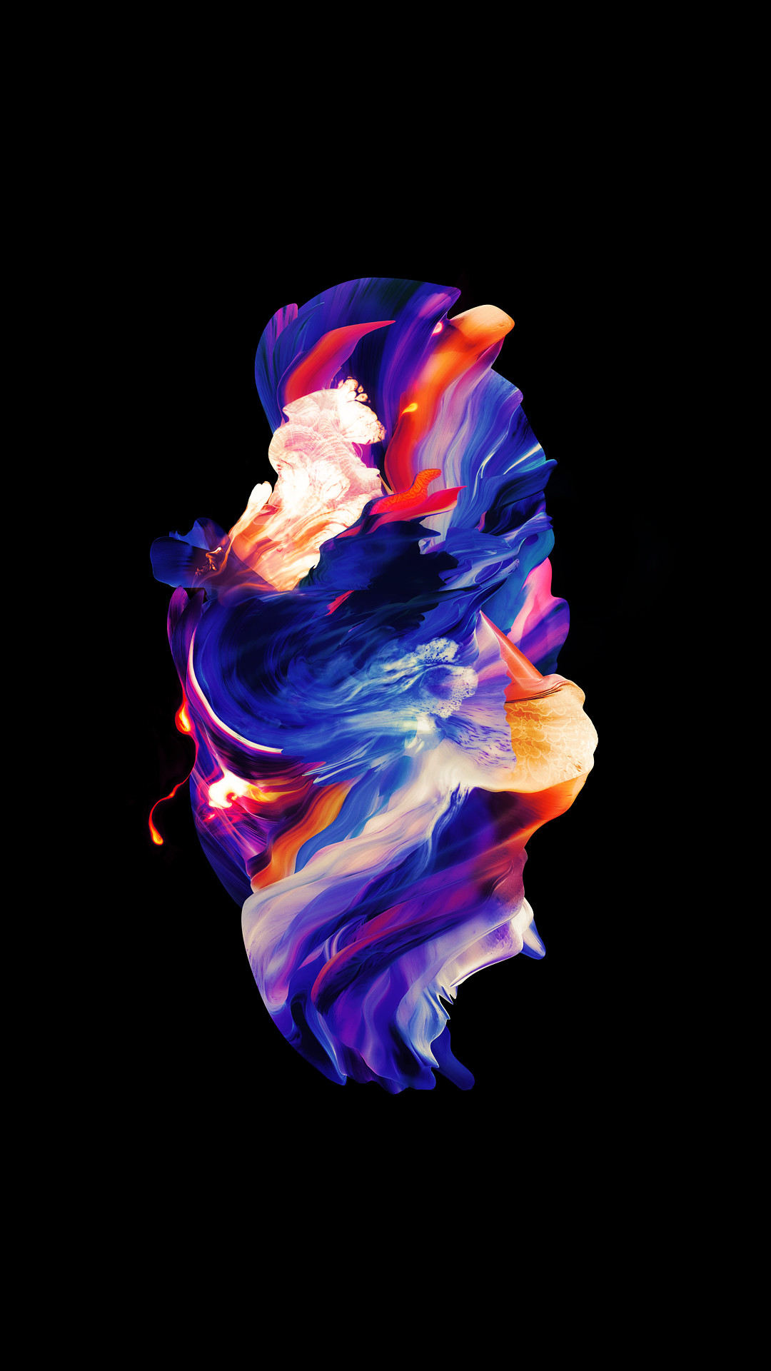 OnePlus 5, Astratto, Vernice, Sfondo nero, 1080x1920, schermata di blocco iPhone