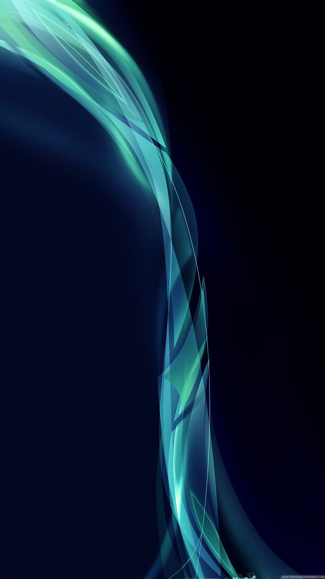 Onda di luce, Verde acqua, Sfondo scuro, Full HD, schermata di blocco Galaxy S6