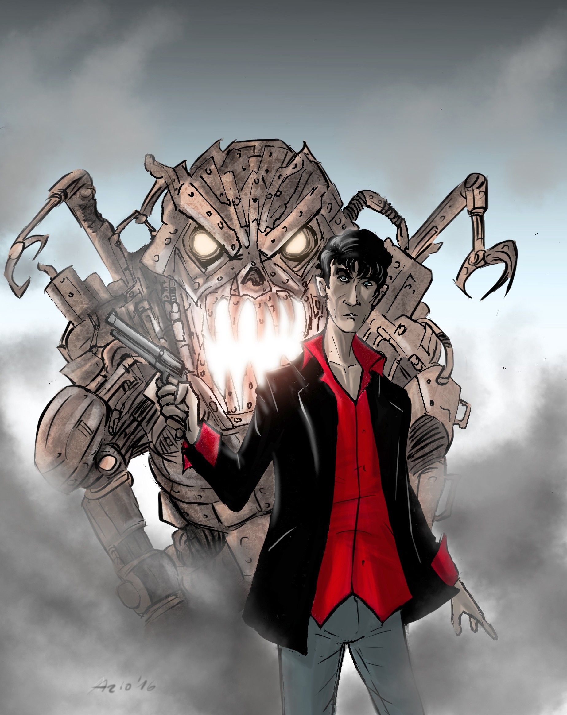 Dylan Dog, Mostro, Illustrazione, Grigio, QHD+, sfondo per iPad e tablet
