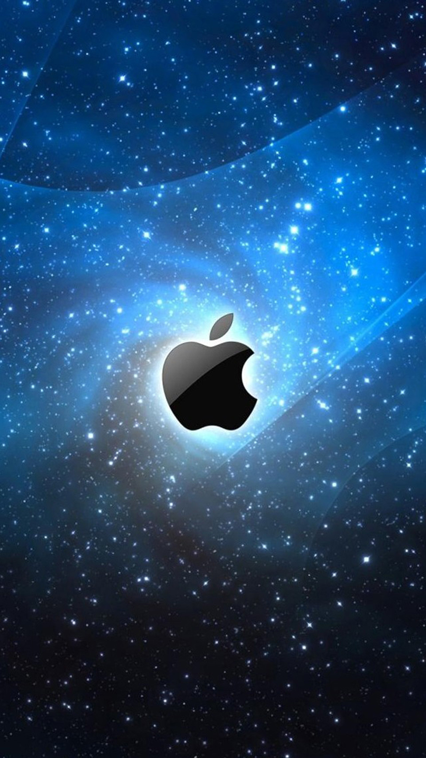 Logo Apple, Spazio, Galassia, Blu, sfondo Galaxy S8 verticale