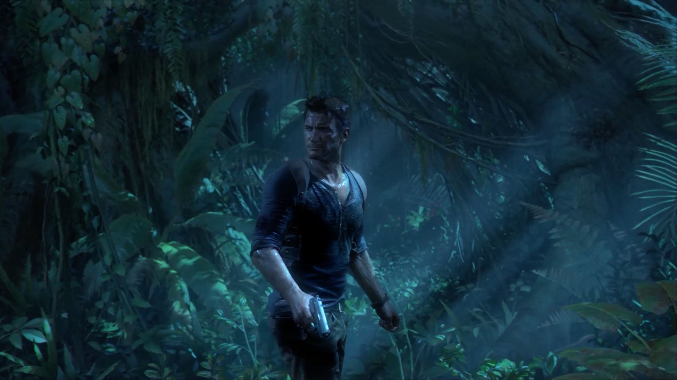 Nathan Drake, Uncharted 4, Giungla, Notte, 2K 1440p, sfondo desktop