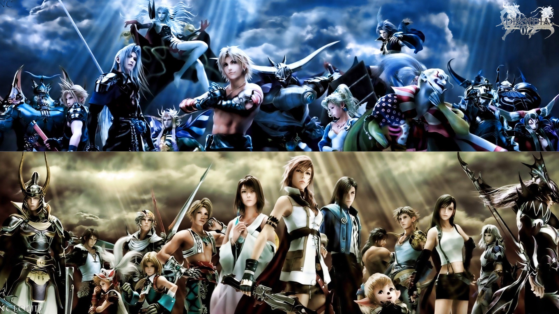 Dissidia Final Fantasy, Final Fantasy, Eroi, Antagonisti, Collage, wallpaper Windows 11