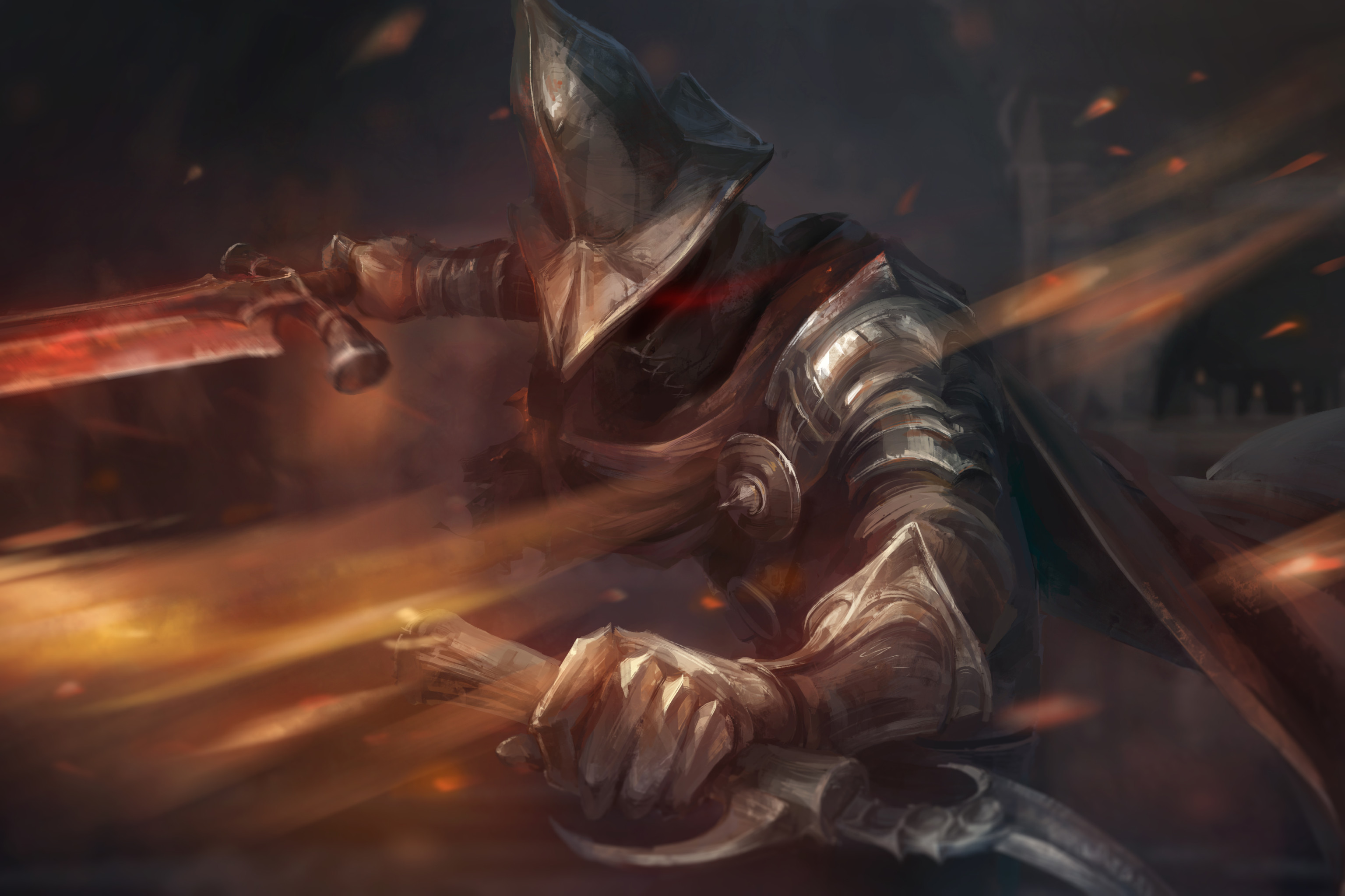Dark Souls III, Cavaliere, Spada, Arte digitale, 2K, sfondo per portatile