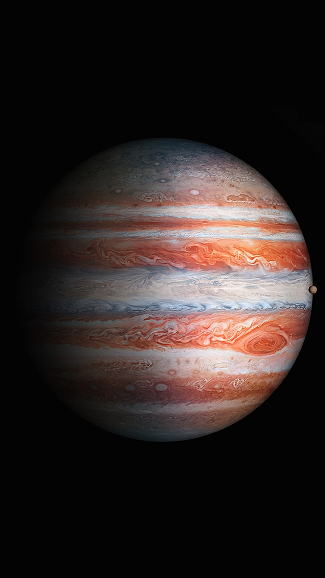 Giove, Pianeta, Sfondo nero, Full HD, schermata di blocco iOS 9