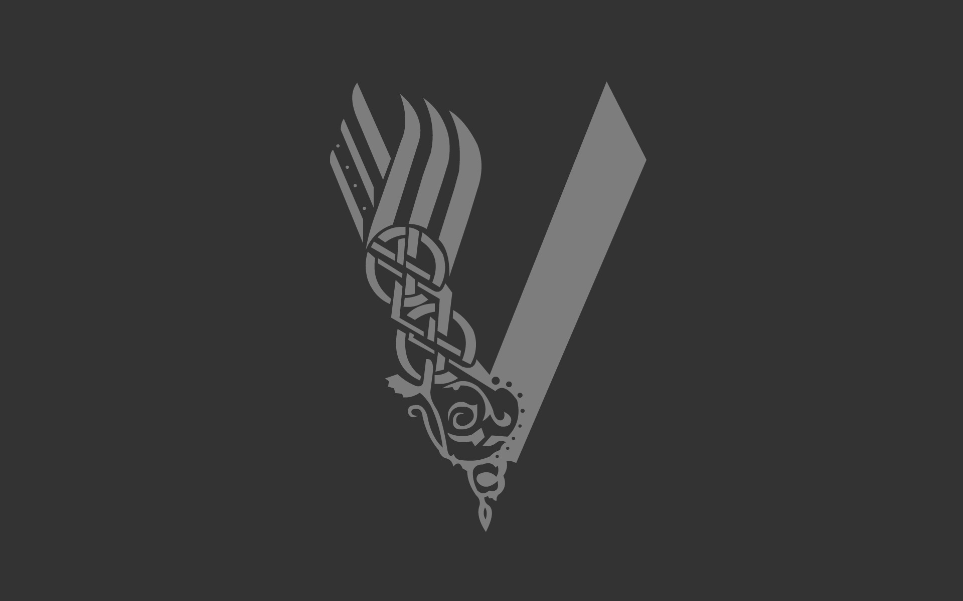 Vikings, Logo, Sfondo grigio, 16:10 Full HD, wallpaper widescreen