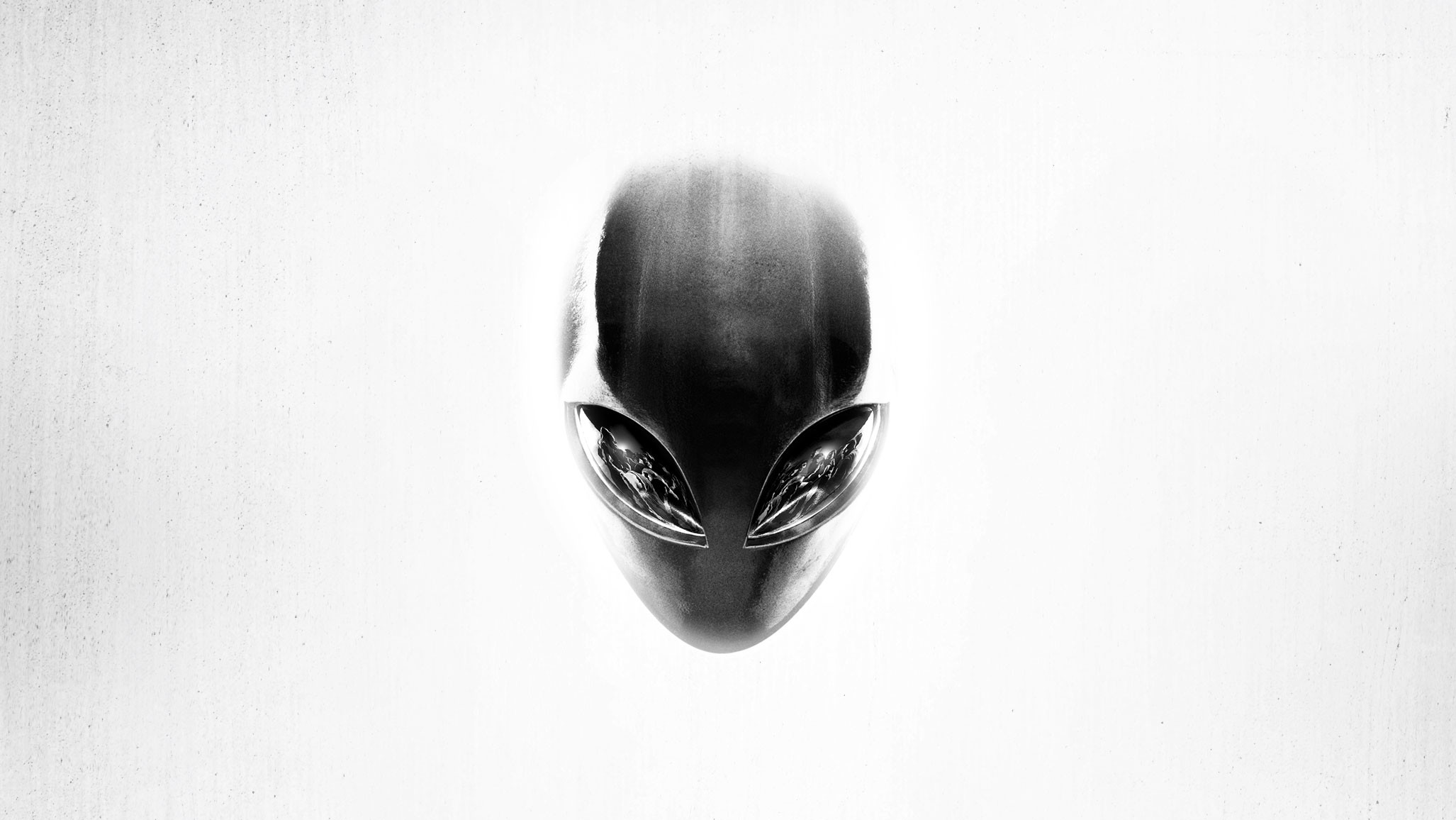 Alienware, Logo alieno, Sfondo bianco, 16:9 Full HD, wallpaper widescreen