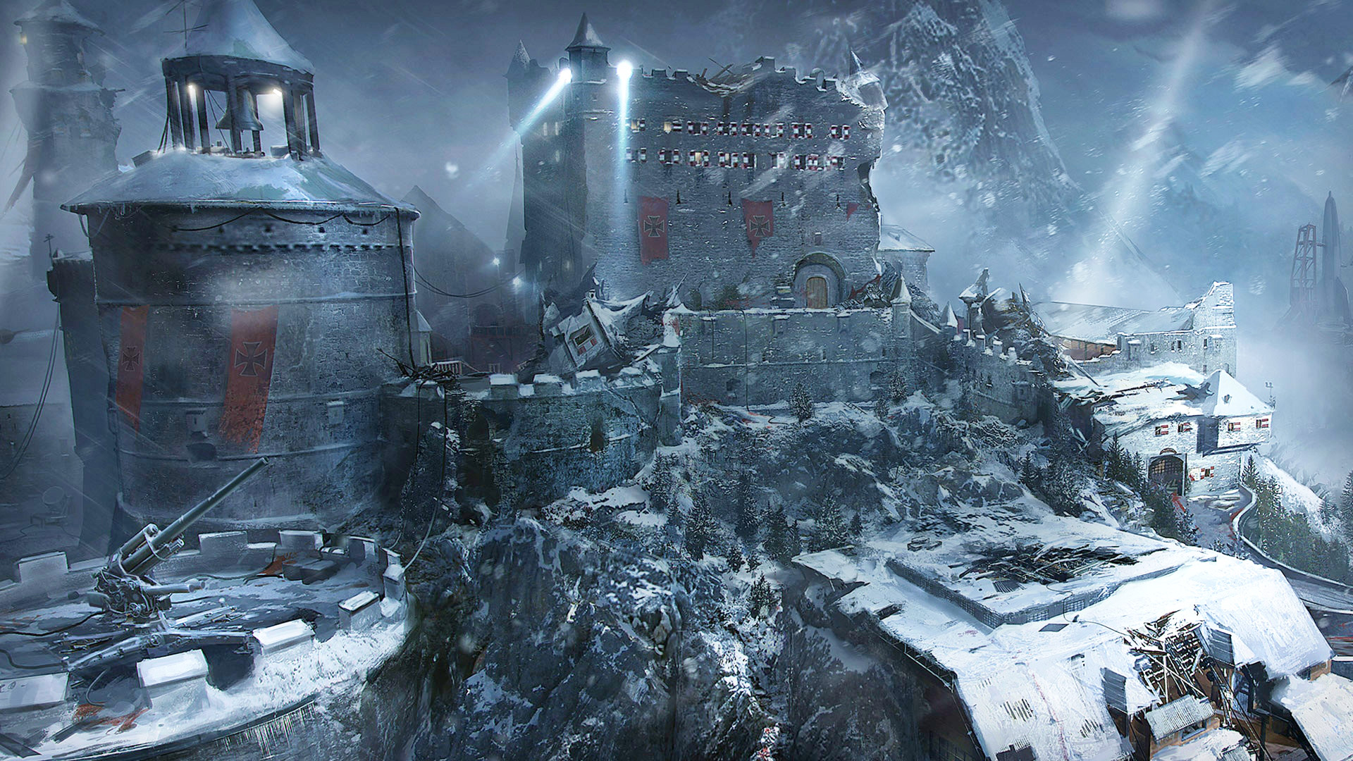 Call of Duty: Black Ops III, Der Eisendrache, Castello, Neve, Full HD, sfondo per PC