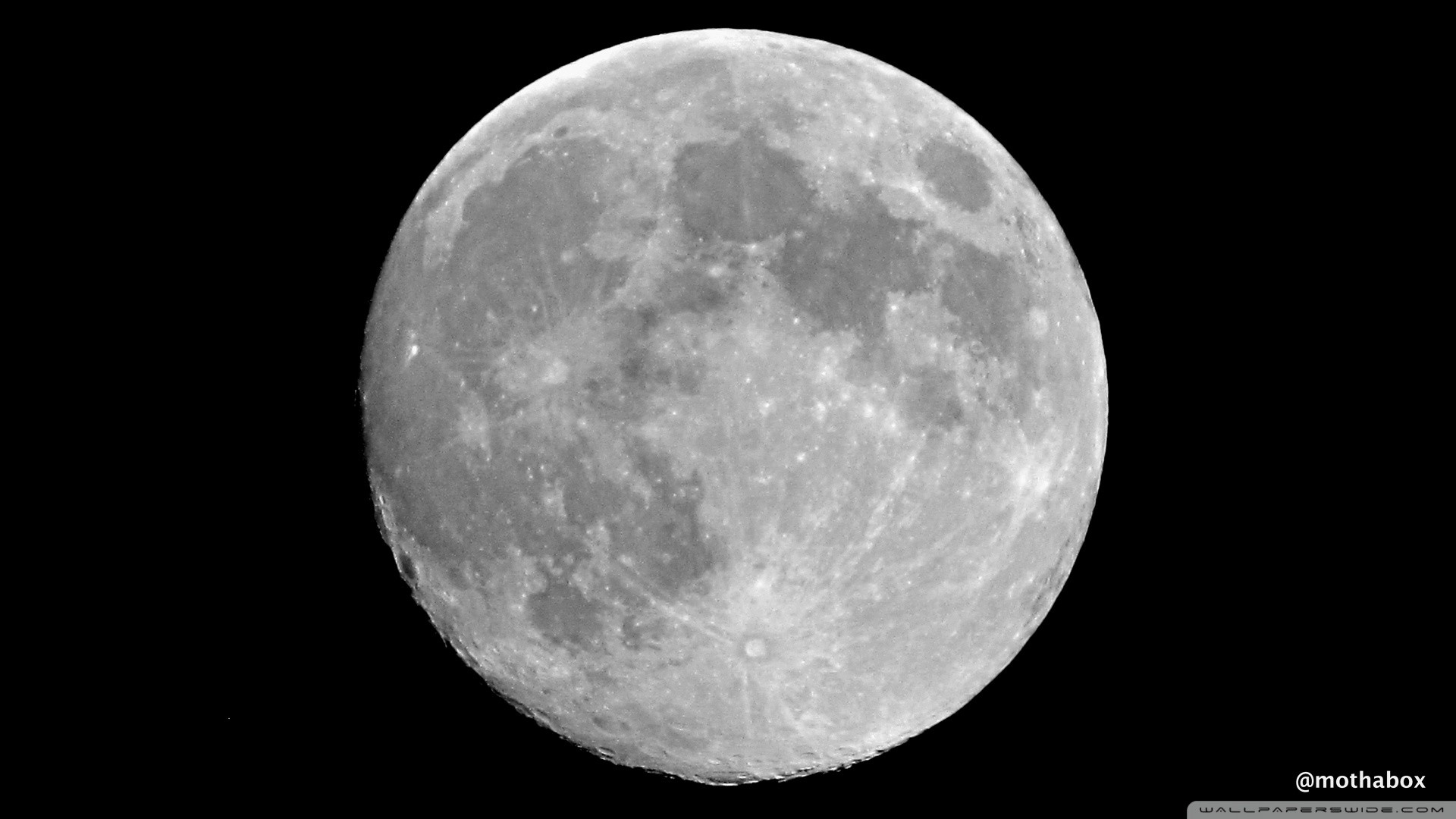 Luna piena, Crateri, Sfondo nero, Full HD, wallpaper per computer