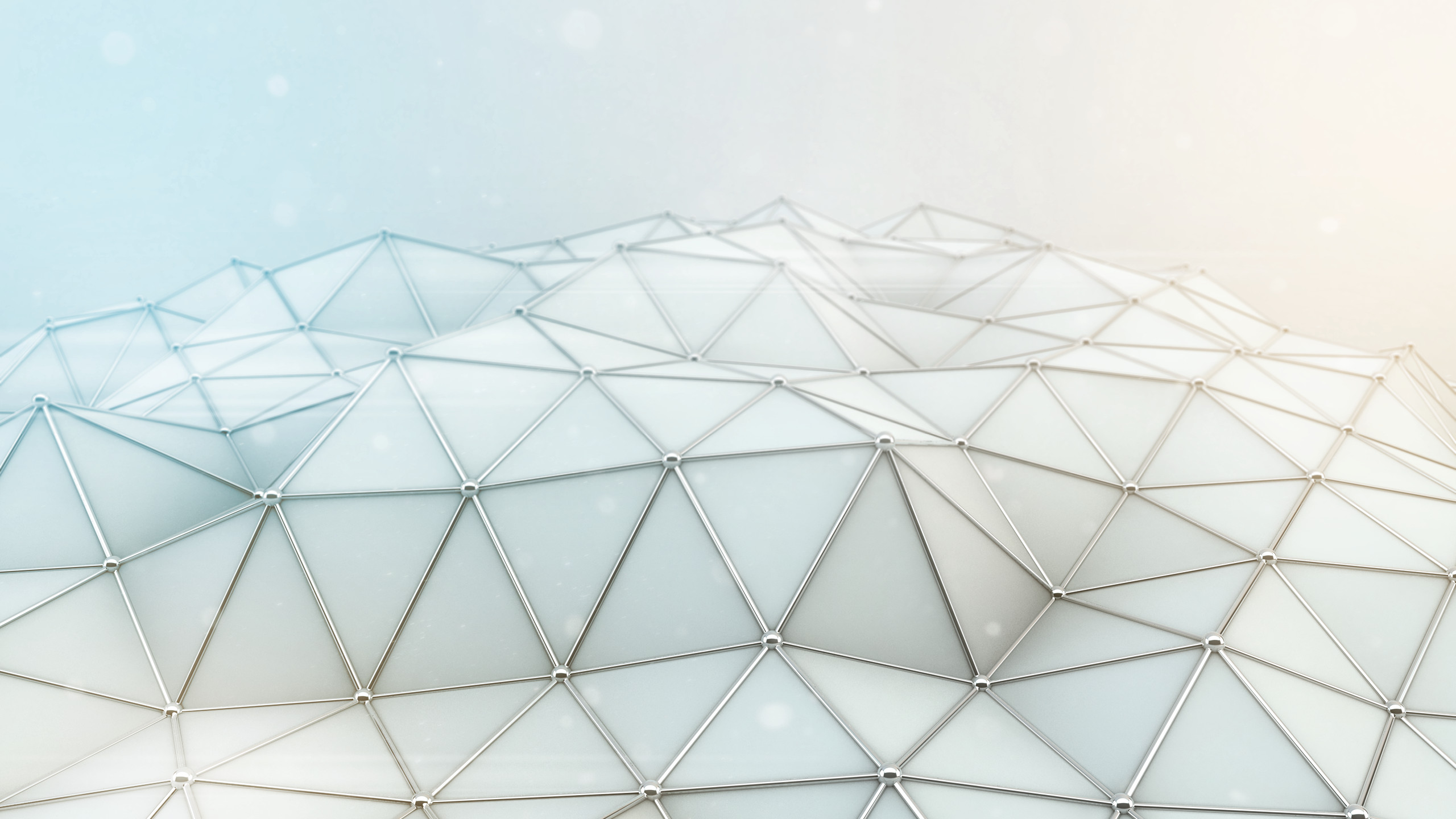 Struttura geodetica, Triangoli, Bianco, Rete, 3D, 2K, sfondo per PC