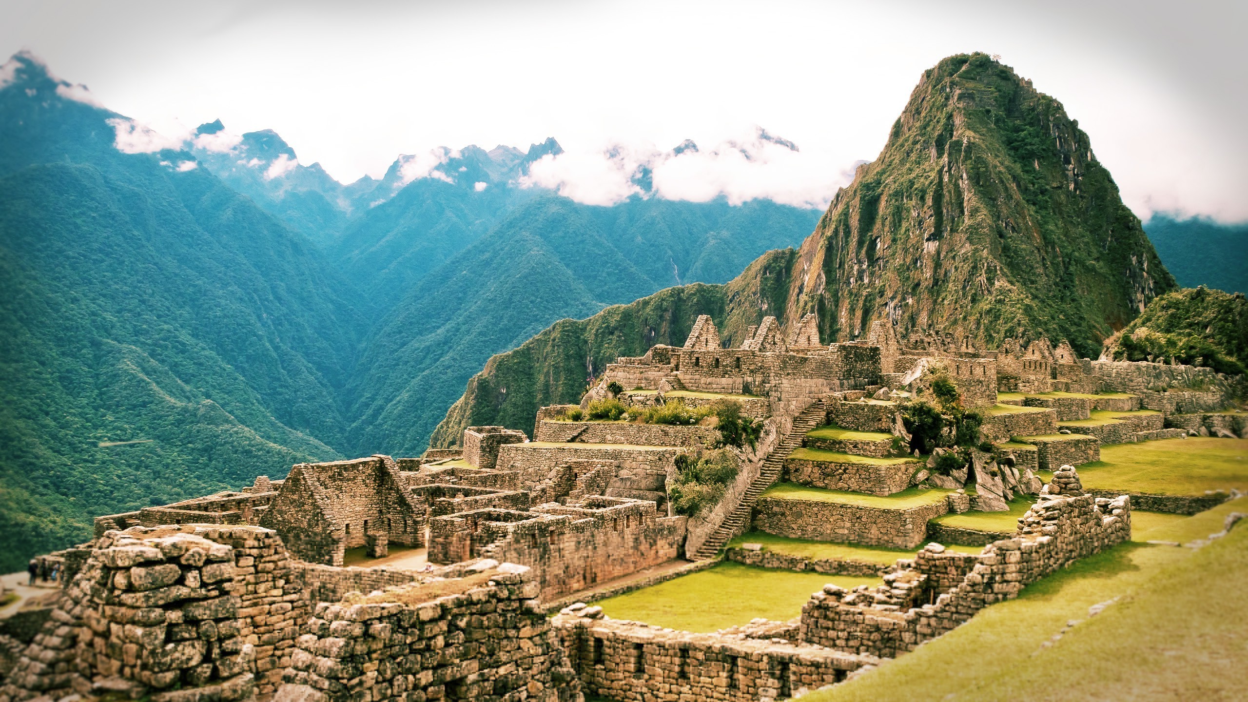 Machu Picchu, Huayna Picchu, Perù, Terrazzamenti, 2K, wallpaper desktop