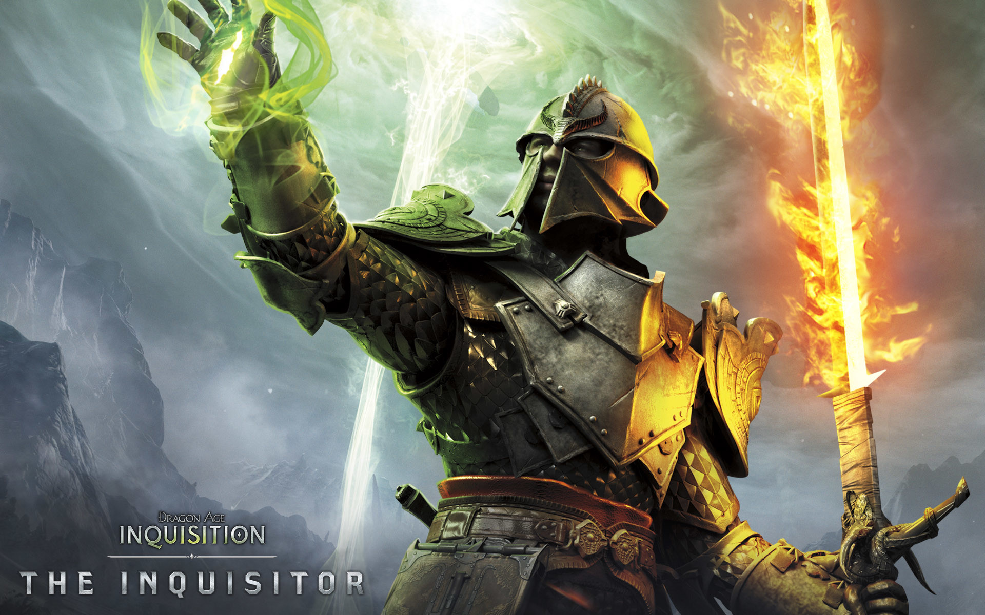 Inquisitore, Dragon Age: Inquisition, Spada infuocata, Magia, 1920x1200, sfondo MacBook Pro