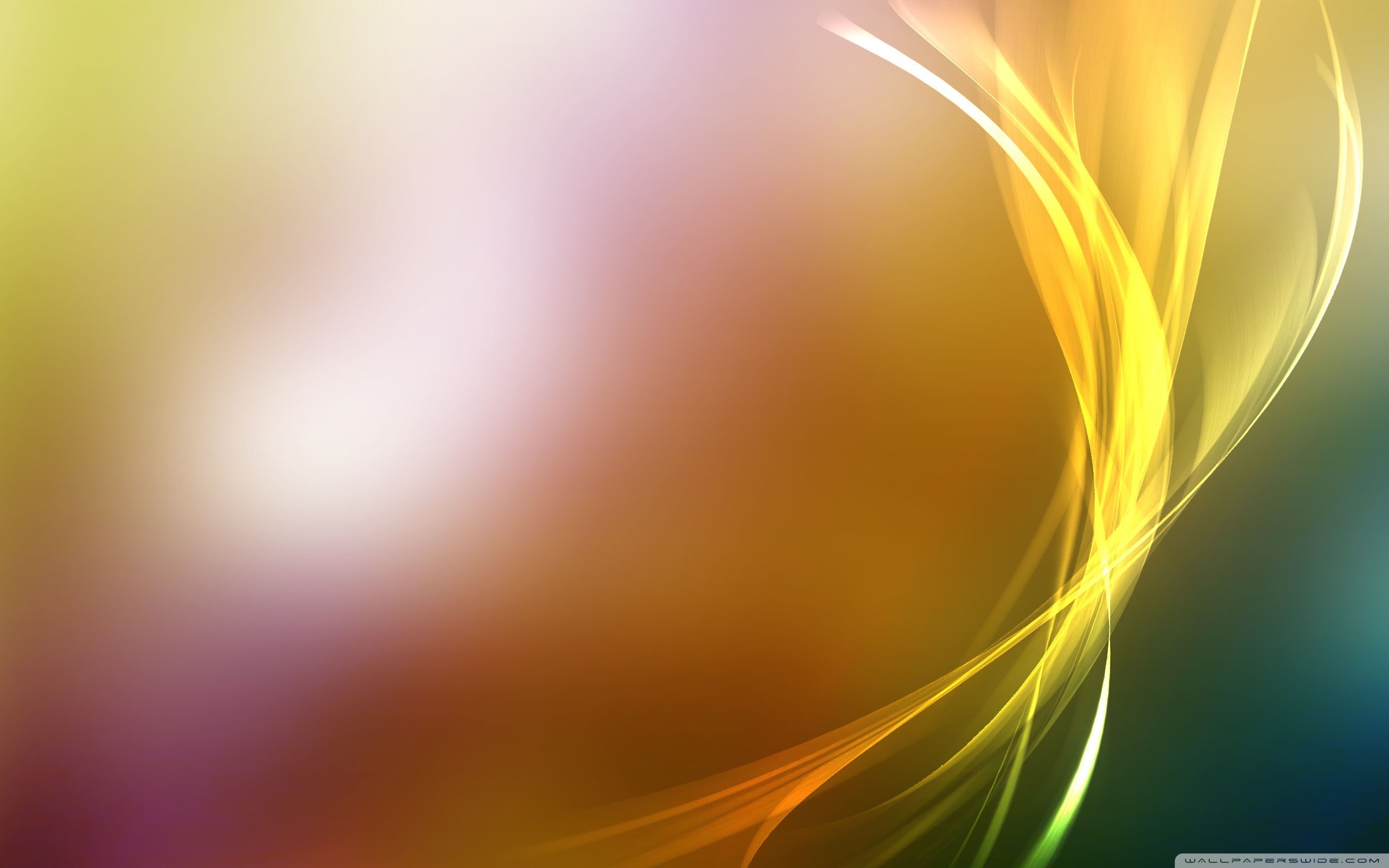 Onde luminose, Giallo, Astratto, 2560x1600, sfondo MacBook Pro