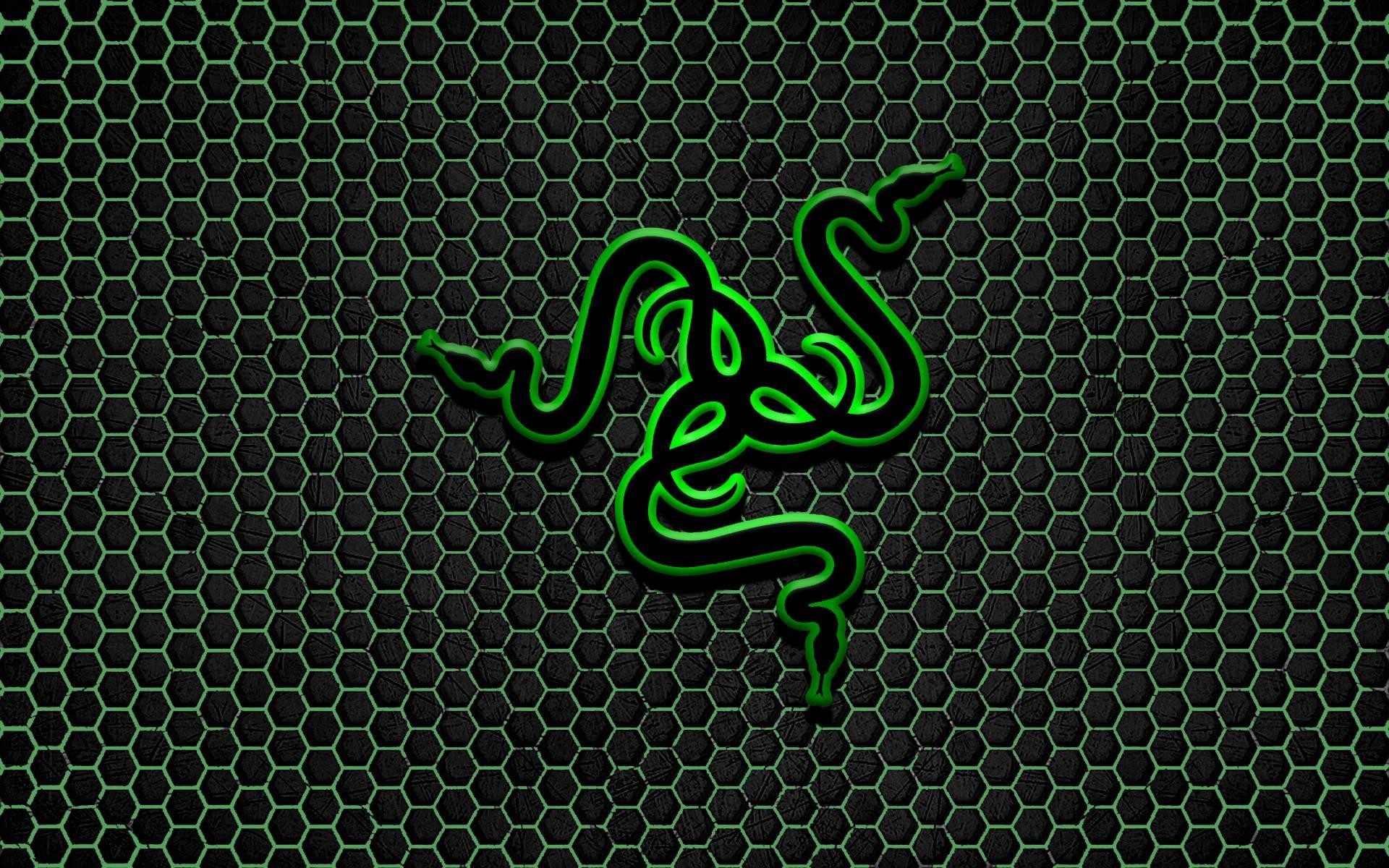 Razer, Logo Razer, Esagoni, Neon verde, 16:10 Full HD, sfondo widescreen