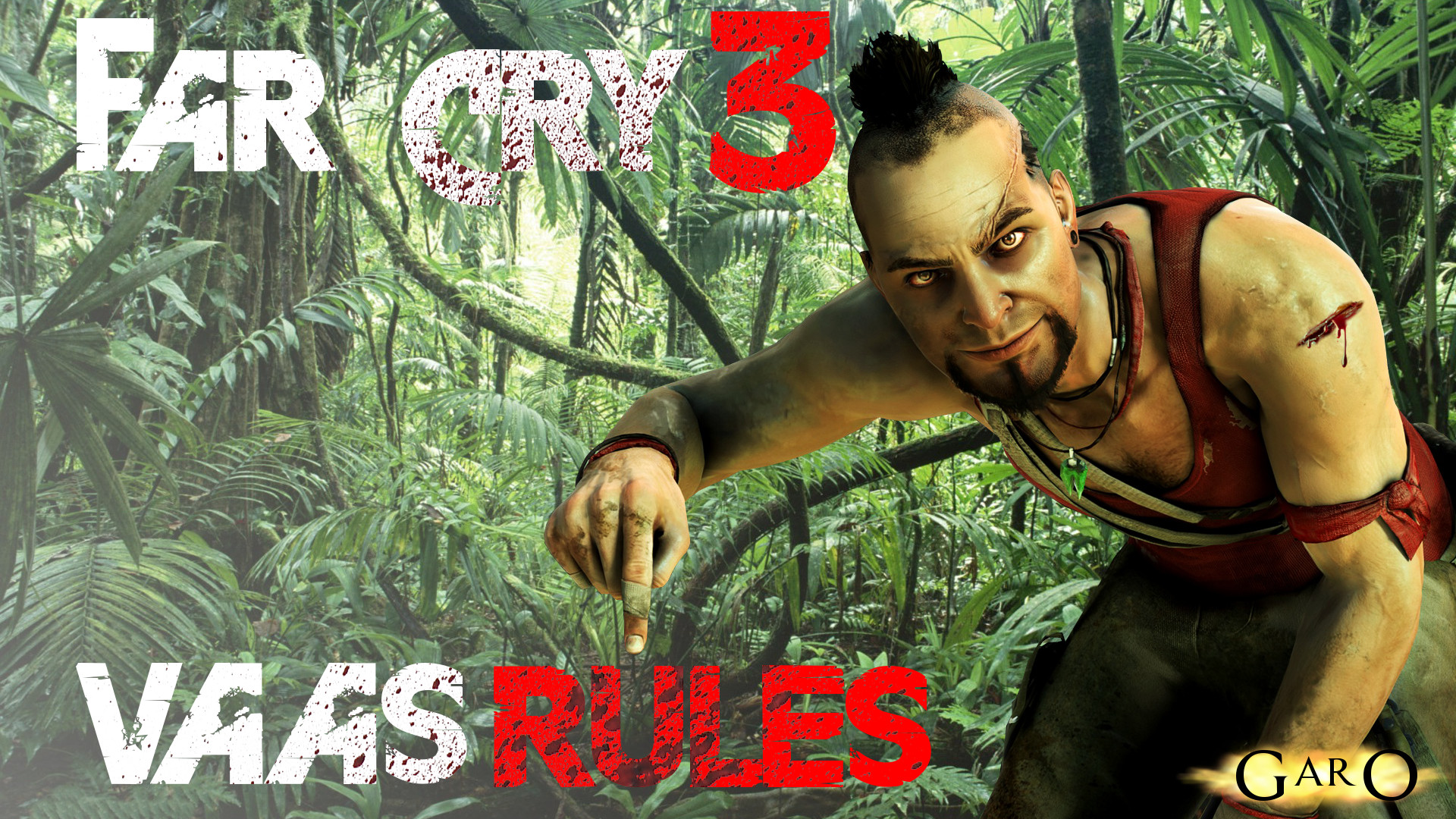 Vaas Montenegro, Far Cry 3, Vaas Rules, Giungla, Full HD, sfondo desktop