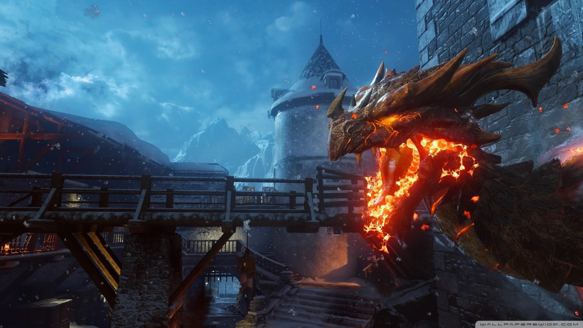 Call of Duty: Black Ops III, Der Eisendrache, Drago, Castello, Full HD, sfondo Windows 11