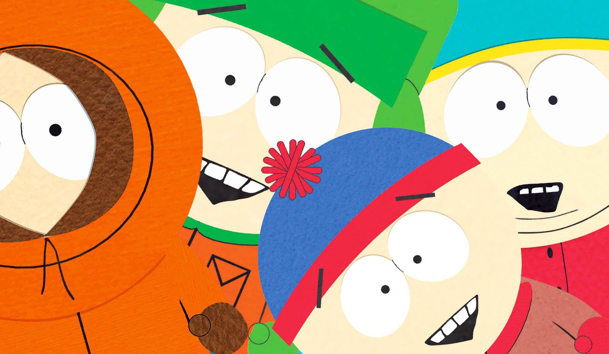 South Park, Kenny McCormick, Kyle Broflovski, Stan Marsh, Eric Cartman, Primo piano, sfondo desktop