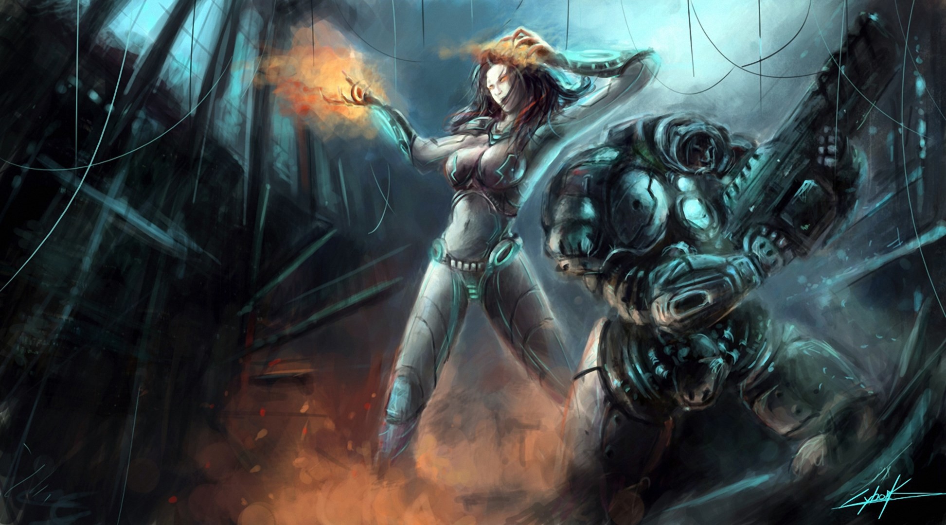 StarCraft, Nova, Marine terrestre, Fantasy art, Full HD, sfondo per portatile