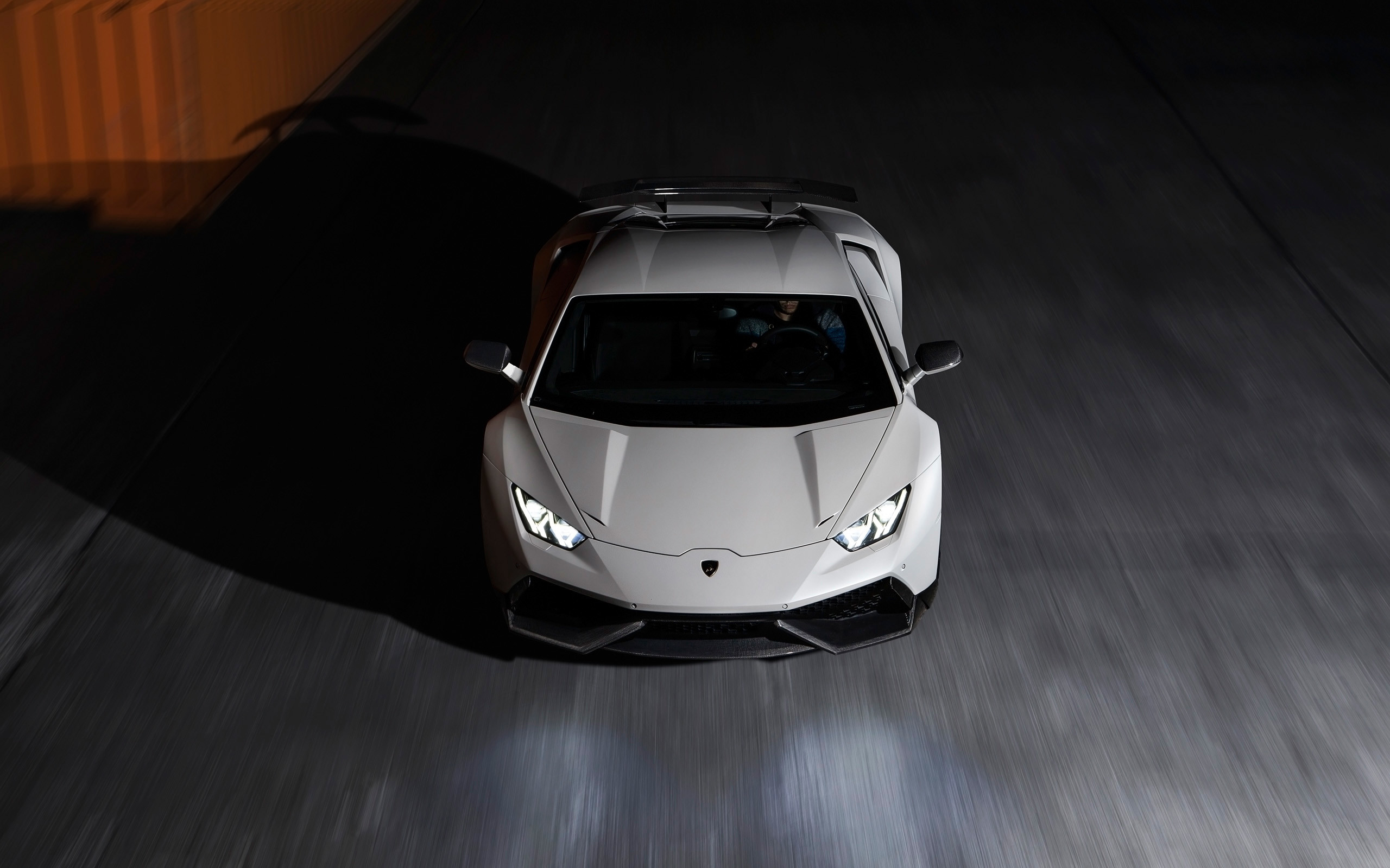 Lamborghini Huracán, Bianco, Vista dall'alto, Supercar, 2K, sfondo Windows 11