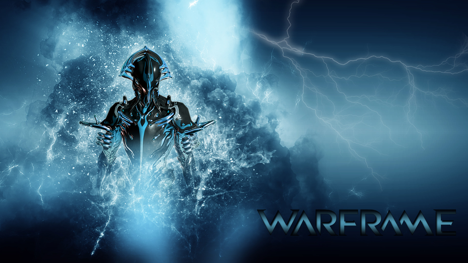 Warframe, Logo Warframe, Fulmini, Blu, Volt, Full HD 1080p, sfondo desktop