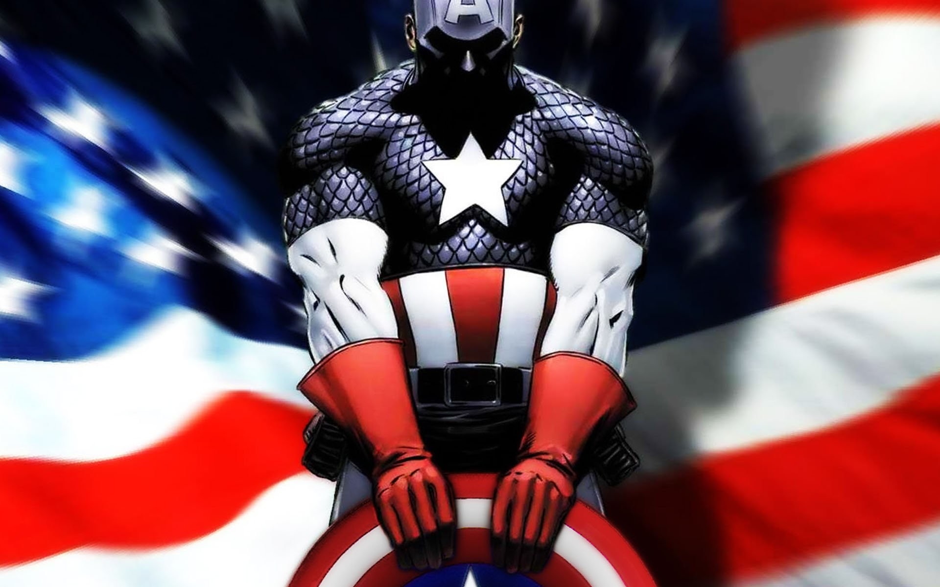 Capitan America, Marvel Comics, Bandiera americana, 1920x1200, sfondo MacBook Pro