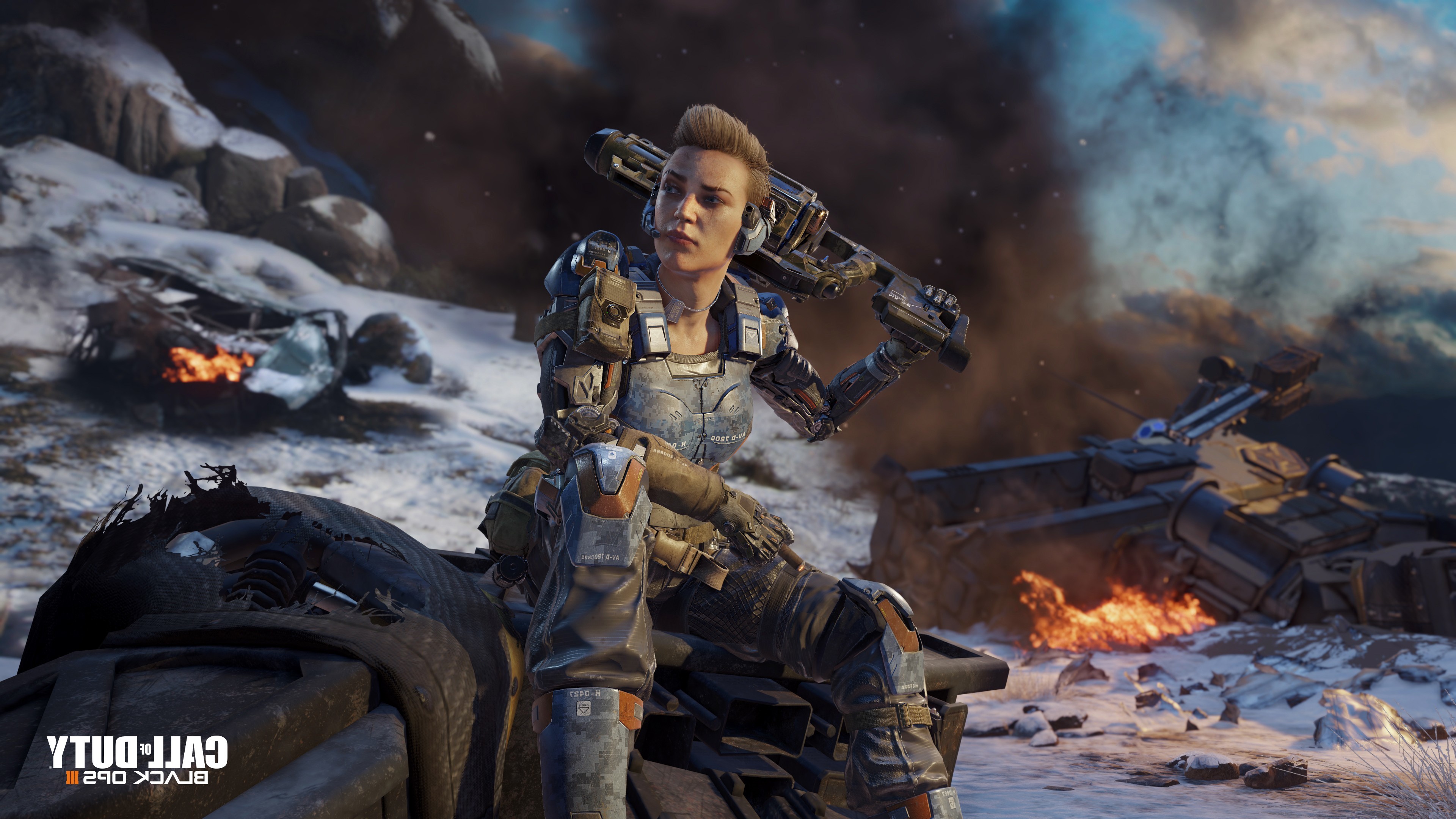 Call of Duty: Black Ops III, Battery, Neve, Battaglia, 4K, sfondo per PC e portatile